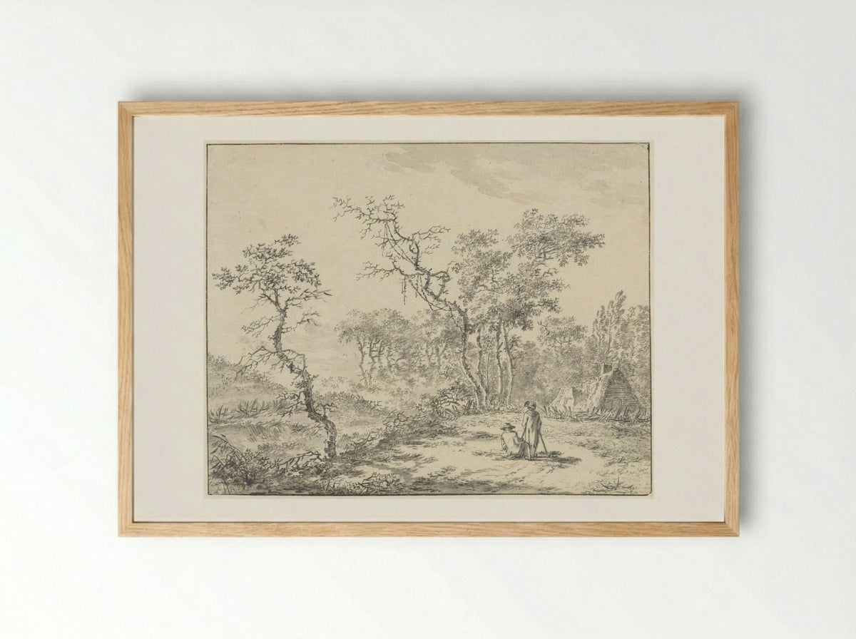 Landschap buiten Haarlem bij Bloemendaal - Steven Goblé - Framed Print Wood