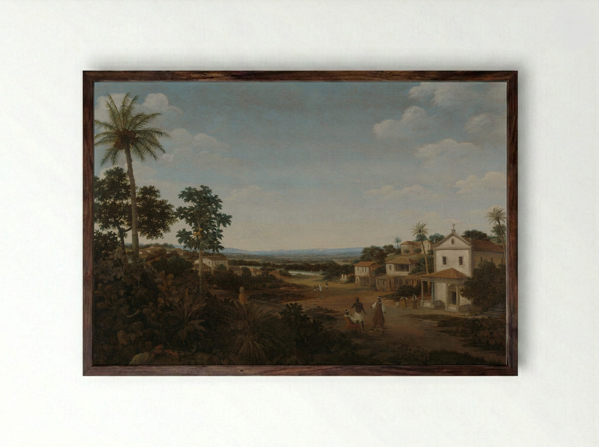 Landschap in Brazilië - Frans Jansz. Post - Framed Print Dark Wood