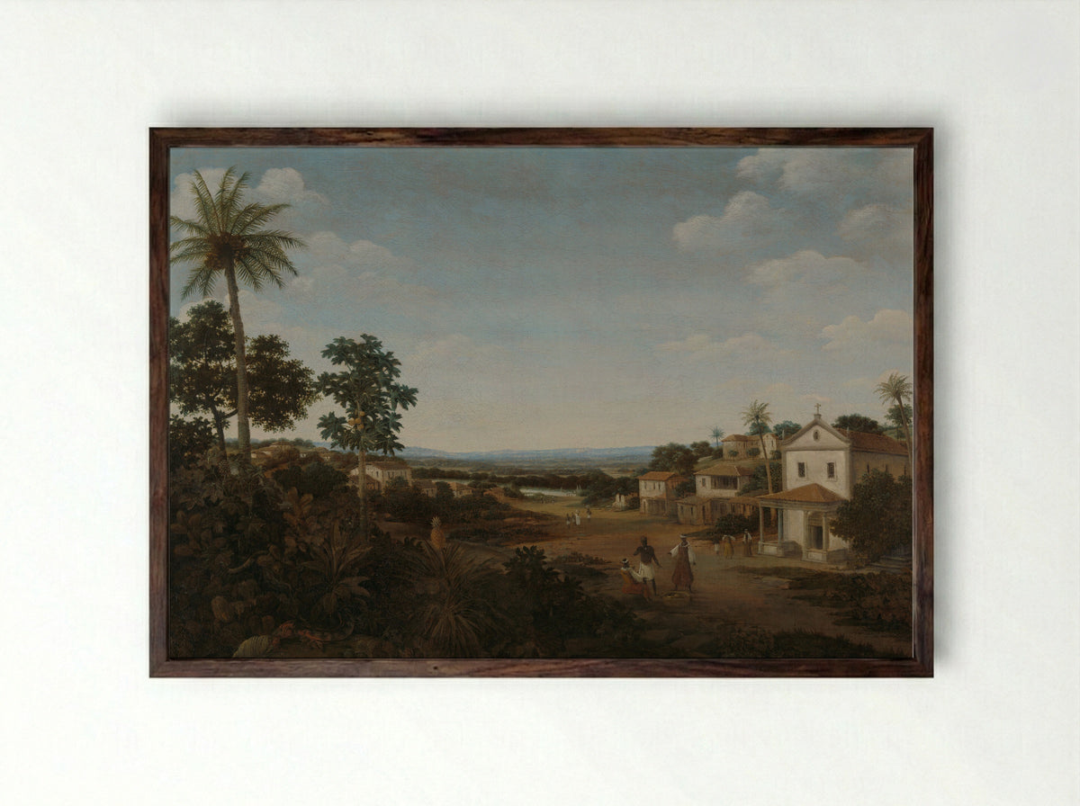 Landschap in Brazilië - Frans Jansz. Post - Framed Print Dark Wood