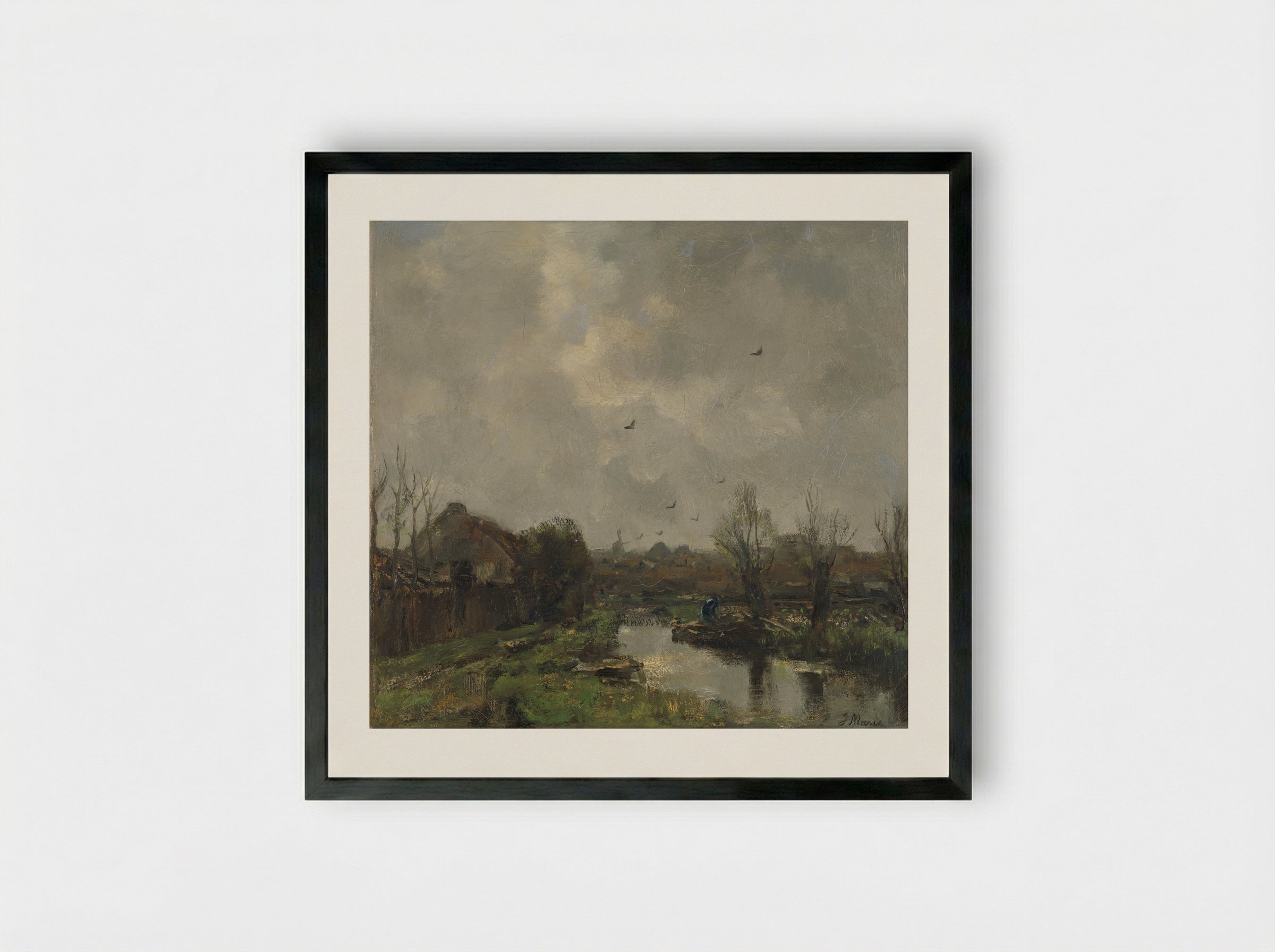 Landschap in de omgeving van Den Haag - Jacob Maris - Framed Print Black