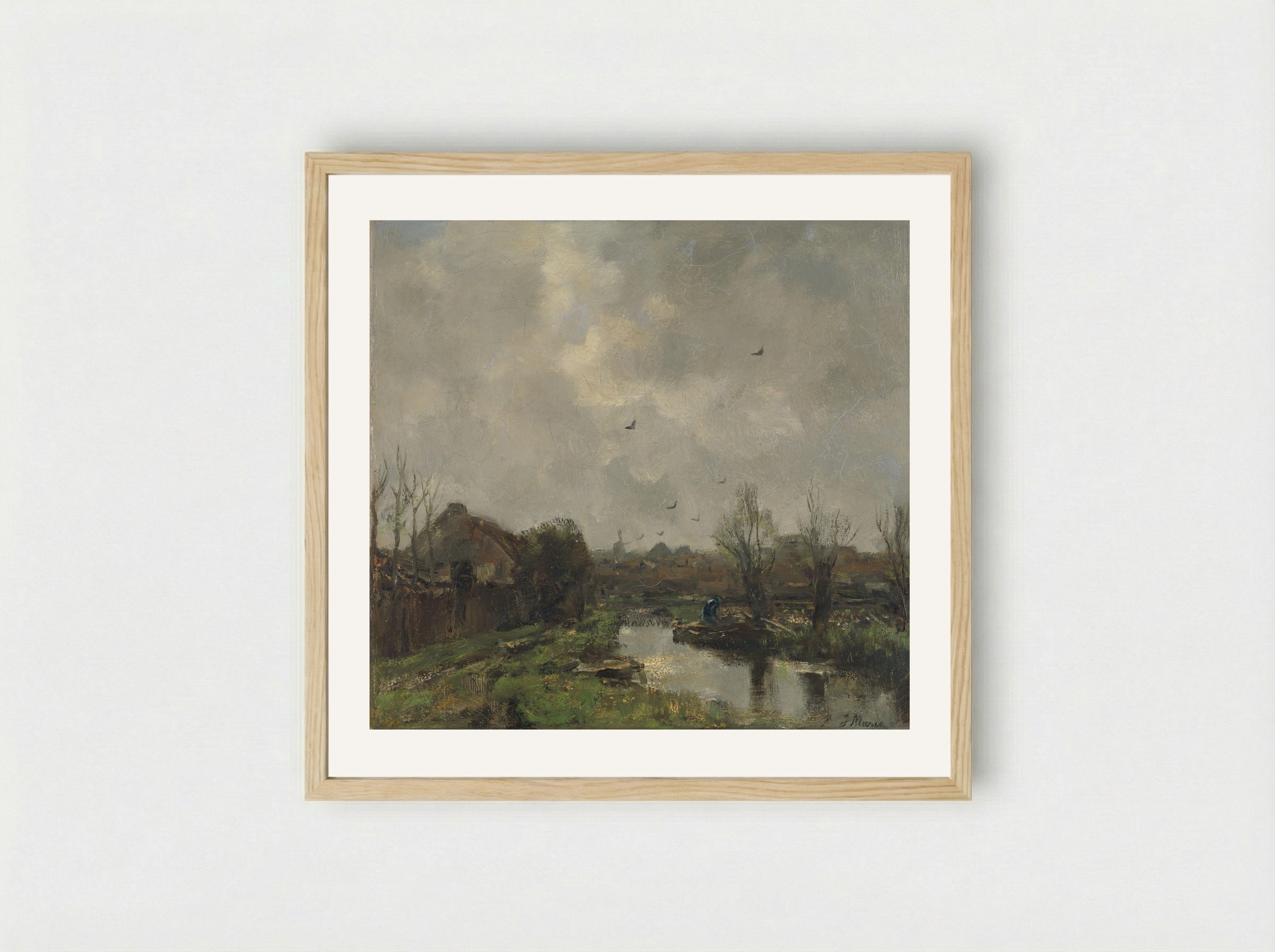 Landschap in de omgeving van Den Haag - Jacob Maris - Framed Print Wood