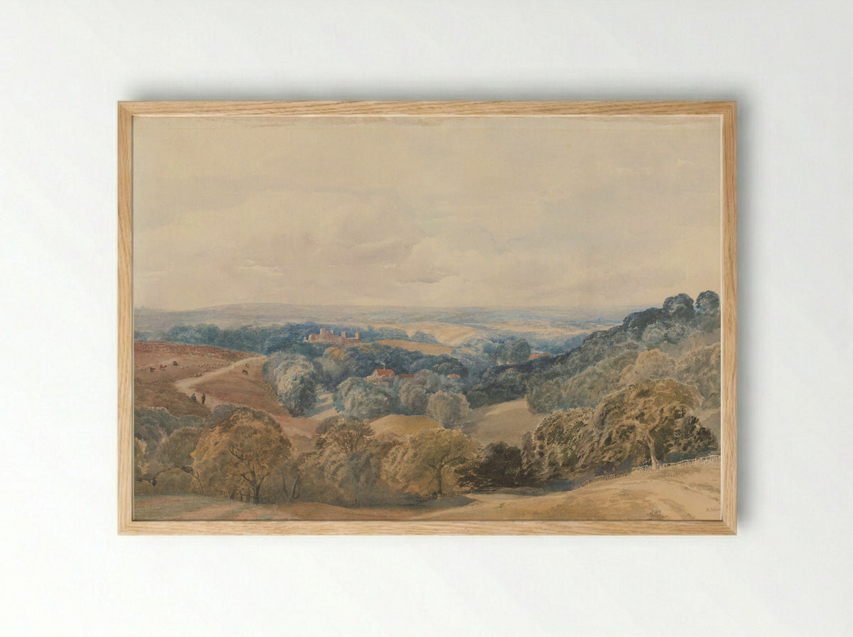Landschap met Crieff Castle - Henry Jutsum - Framed Print Wood