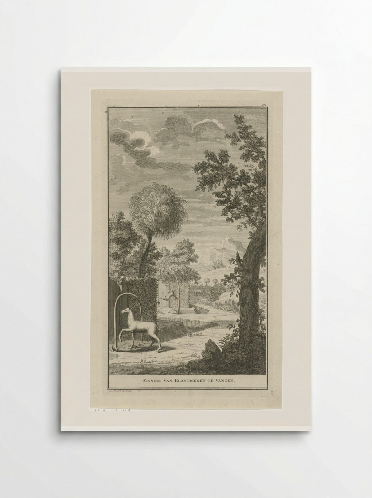 Landschap met Khoikhoi die jagen op elanden - Jan Caspar Philips - Poster