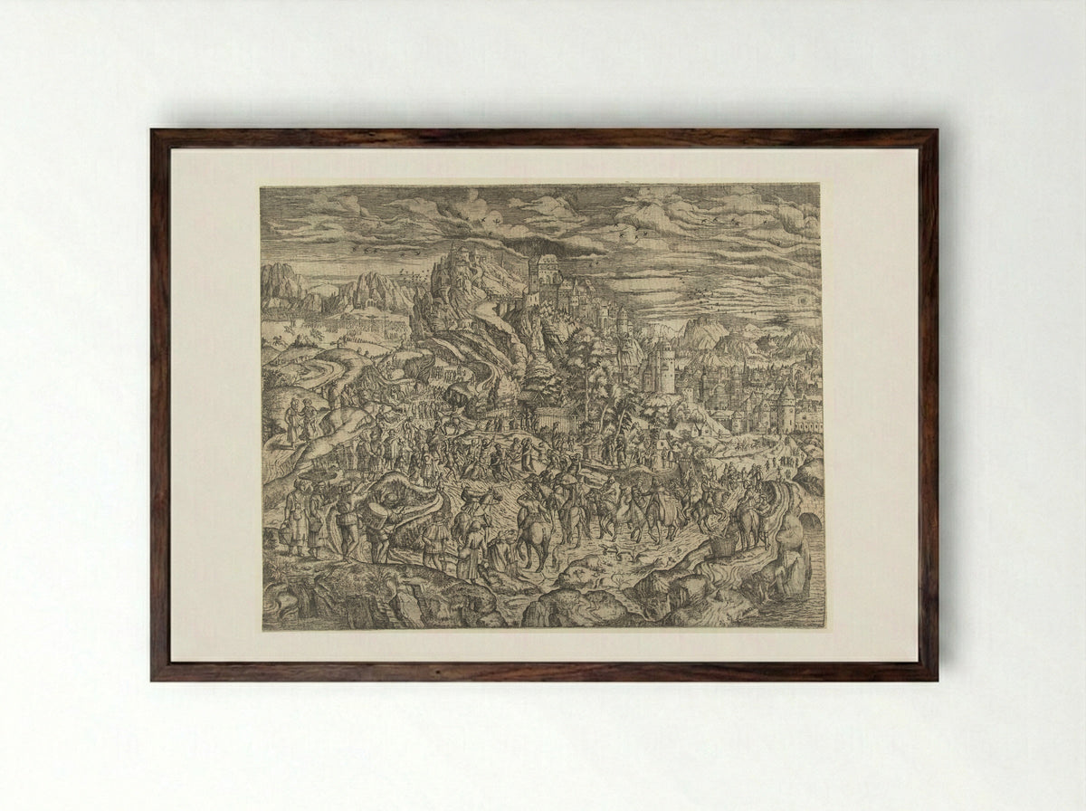 Landschap met Kruisdraging - Herri met de Bles - Framed Print Dark Wood