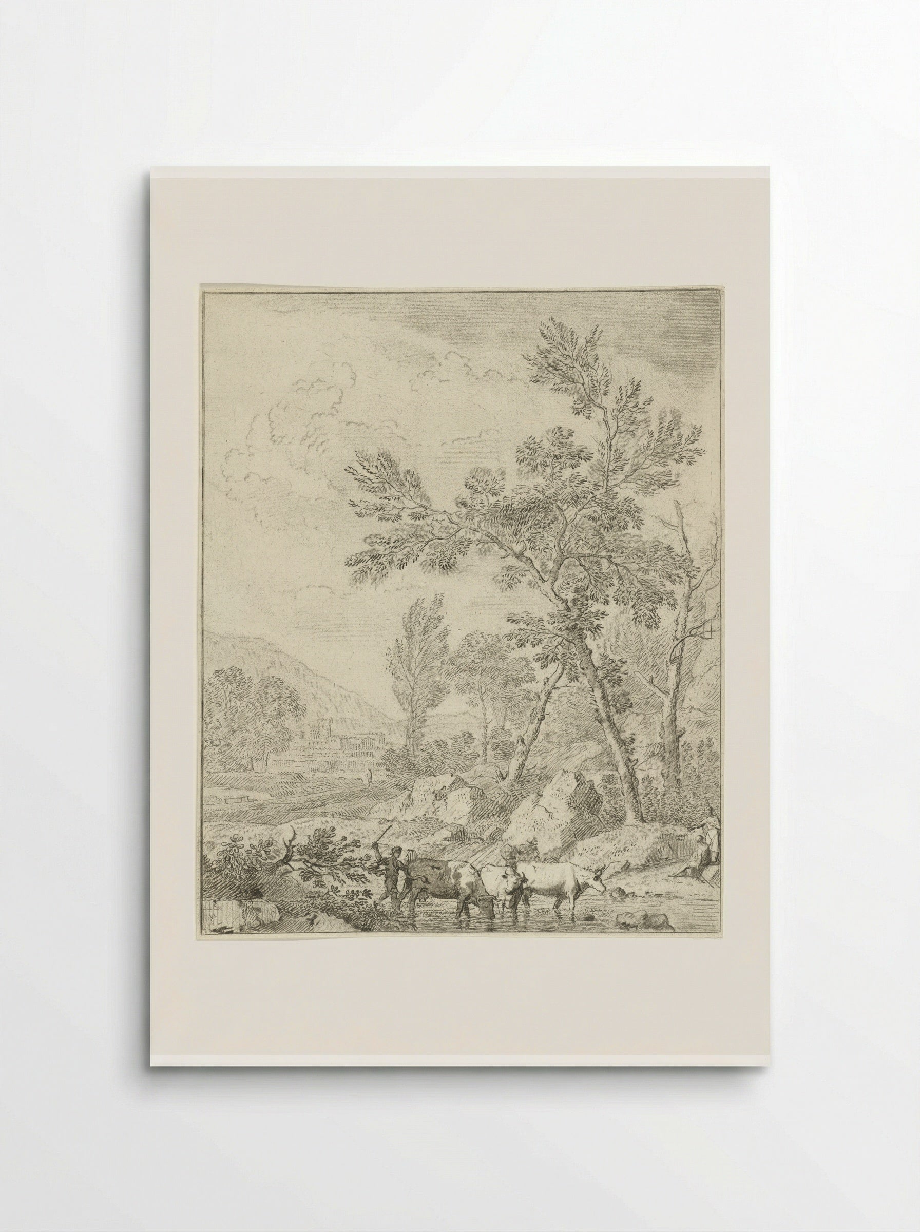Landschap met beek - Cornelis van Noorde - Poster