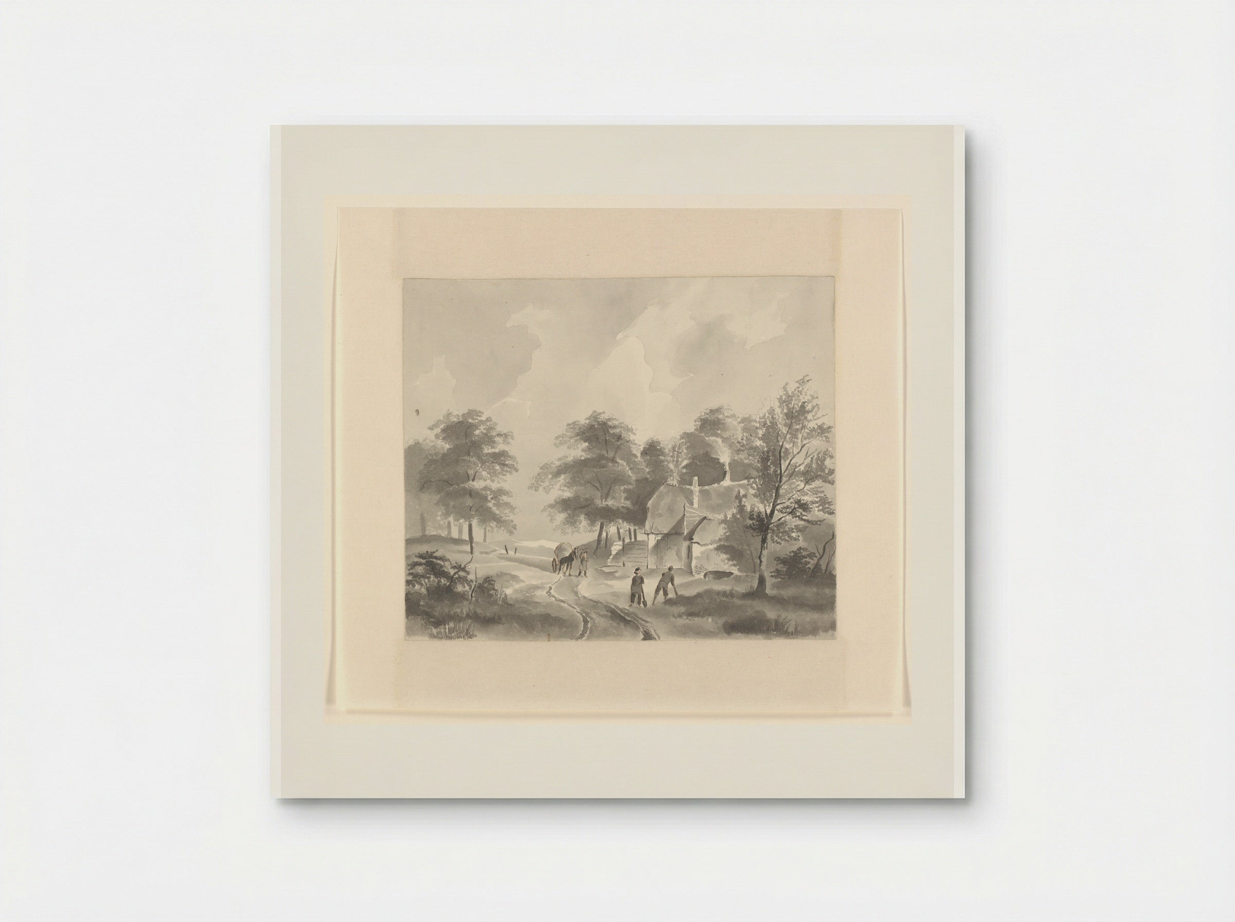Landschap met boerderij aan een weg - Johannes van Reijn - Poster