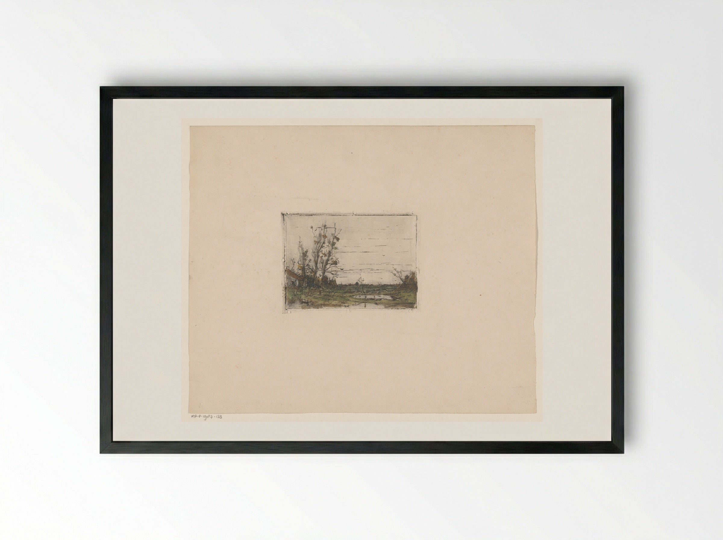 Landschap met boerderij - Jan Paul Valkema Blouw - Framed Print Black