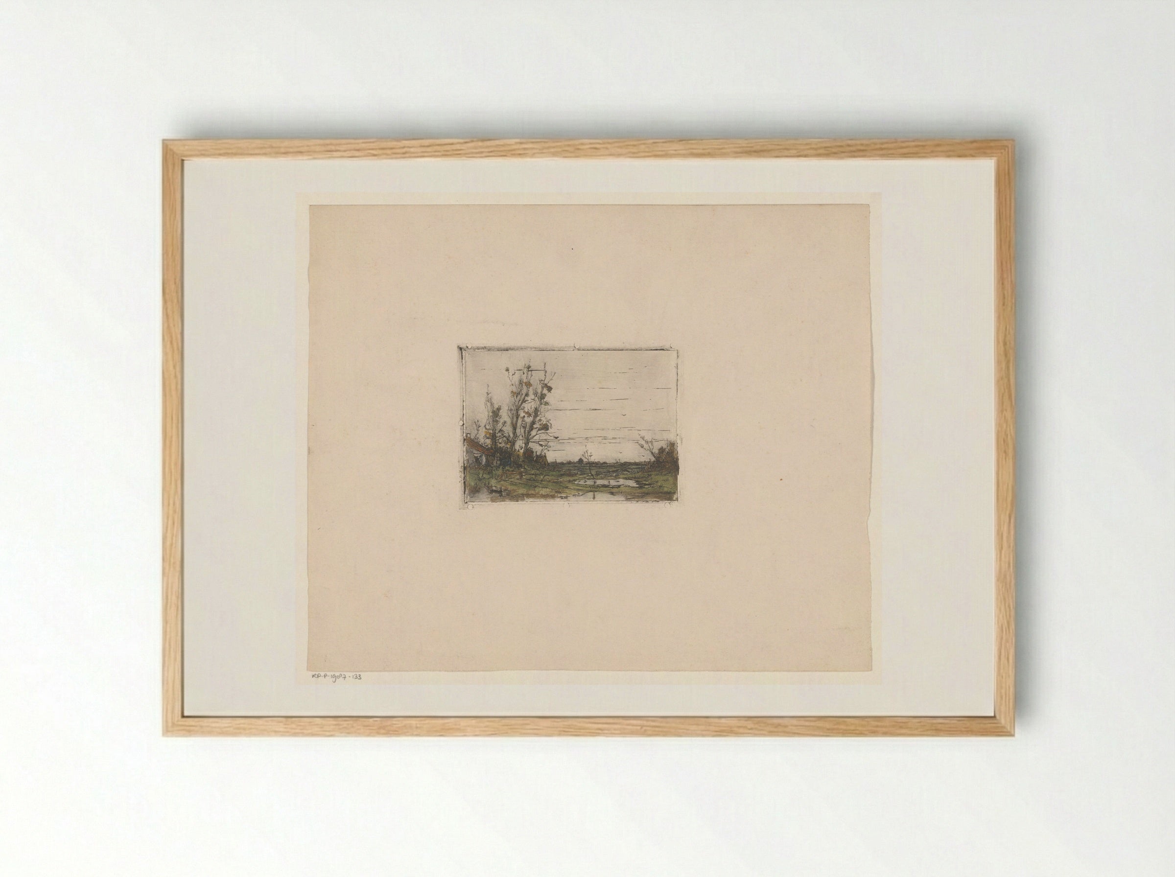 Landschap met boerderij - Jan Paul Valkema Blouw - Framed Print Wood