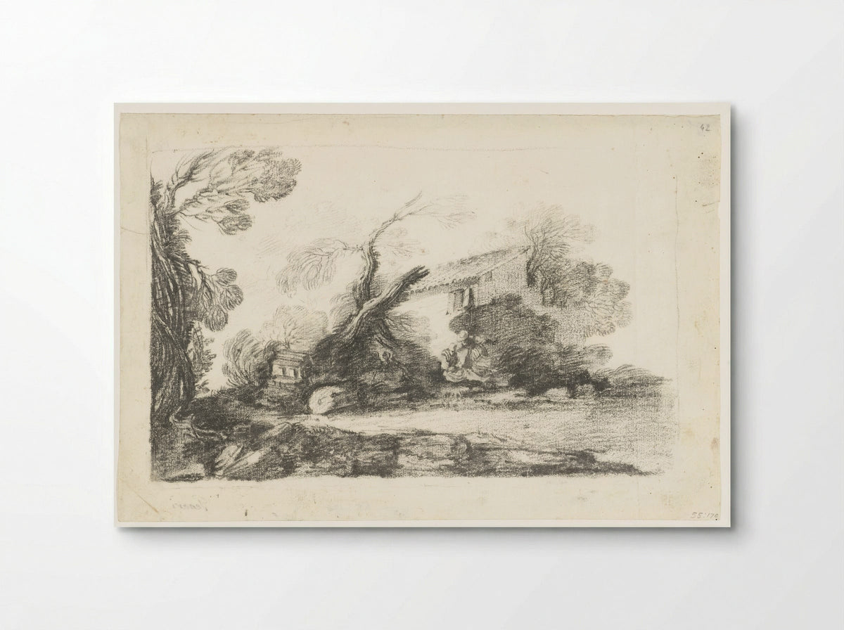 Landschap met boerenhuis - Cesare Gennari - Poster