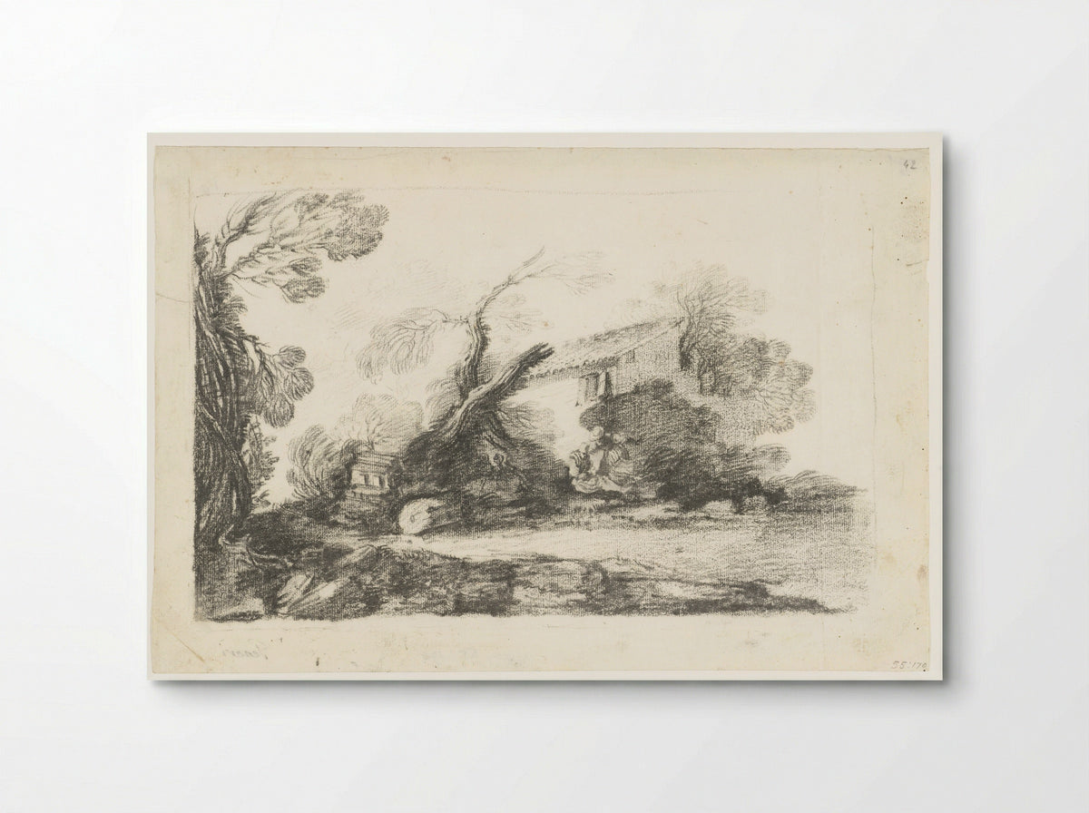 Landschap met boerenhuis - Cesare Gennari - Poster