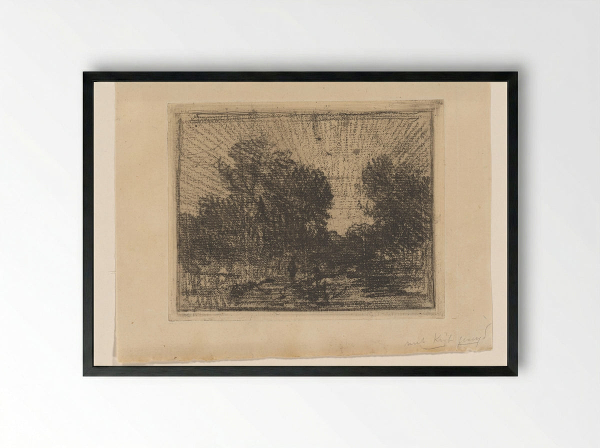 Landschap met bomen - Philip Zilcken - Framed Print Black