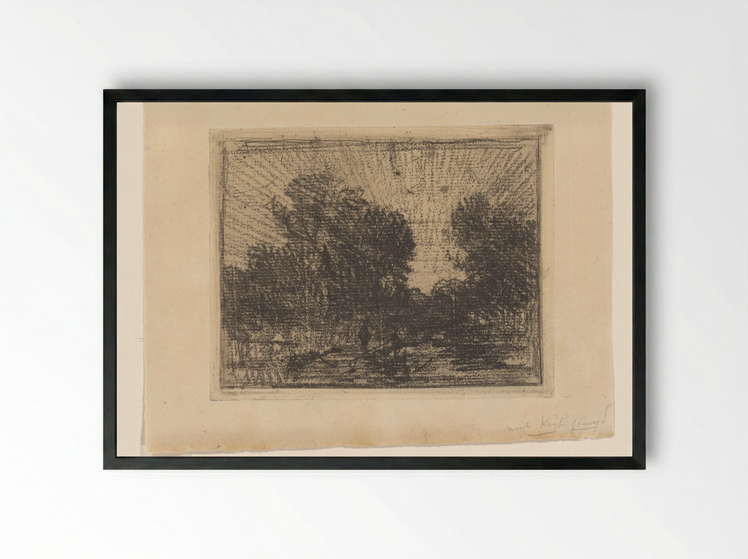 Landschap met bomen - Philip Zilcken - Framed Print Black