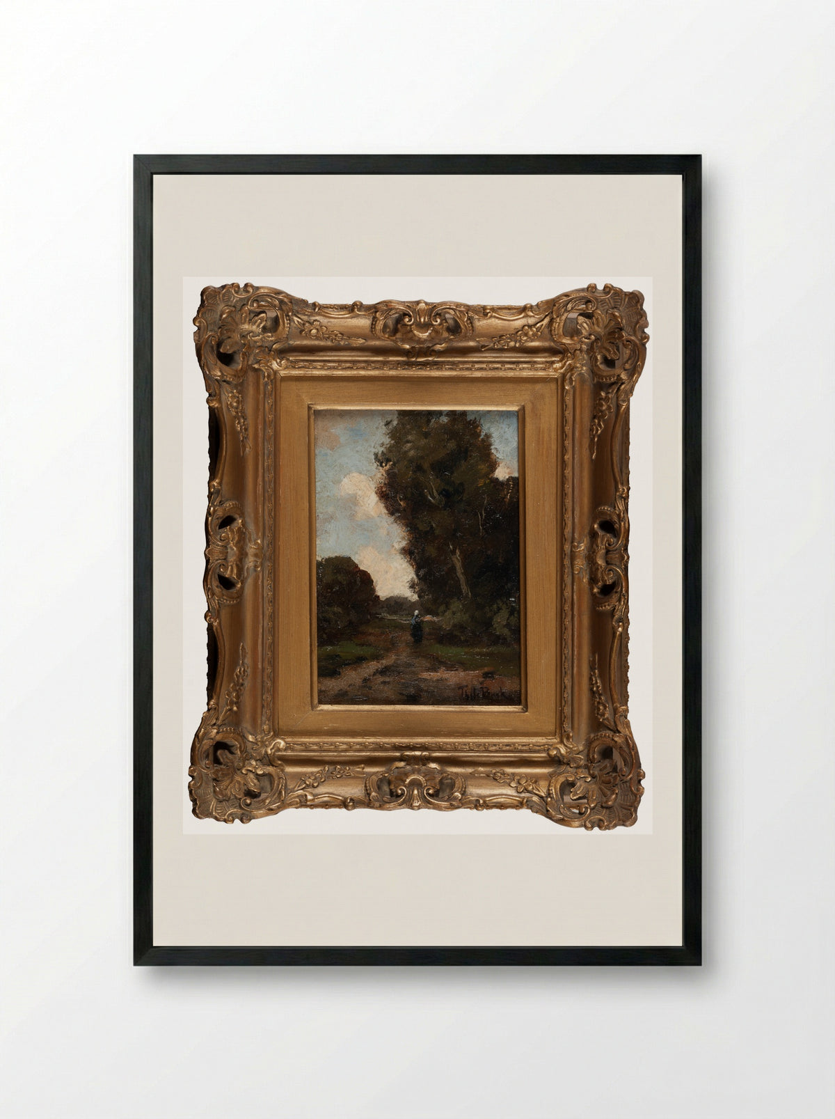 Landschap met bomen - Théophile de Bock - Framed Print Black