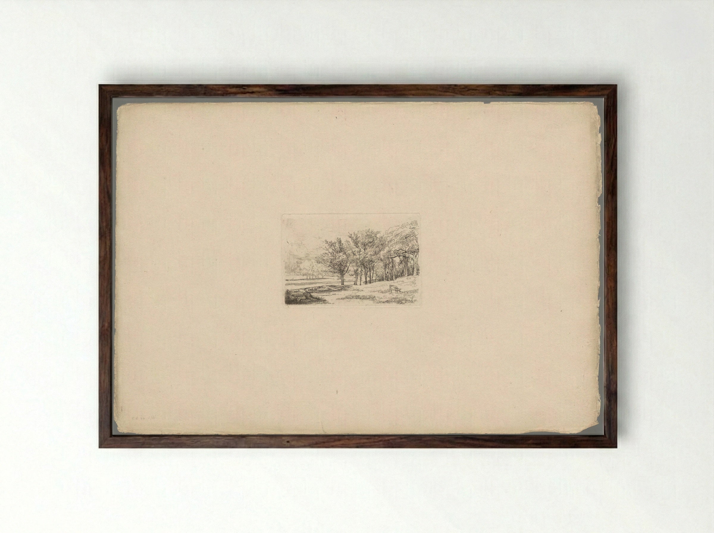 Landschap met bomen - Andrew Geddes - Framed Print Dark Wood