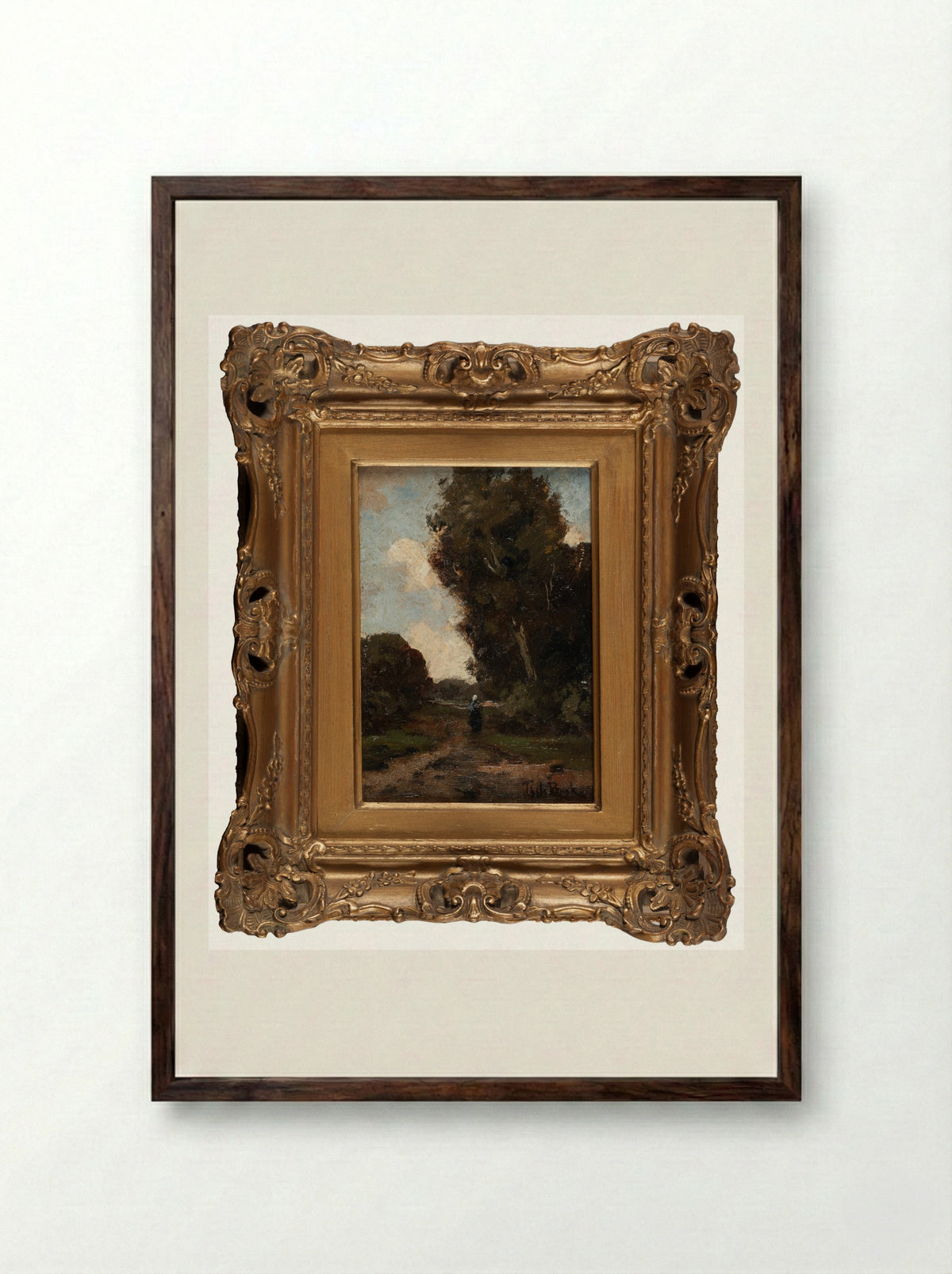 Landschap met bomen - Théophile de Bock - Framed Print Dark Wood