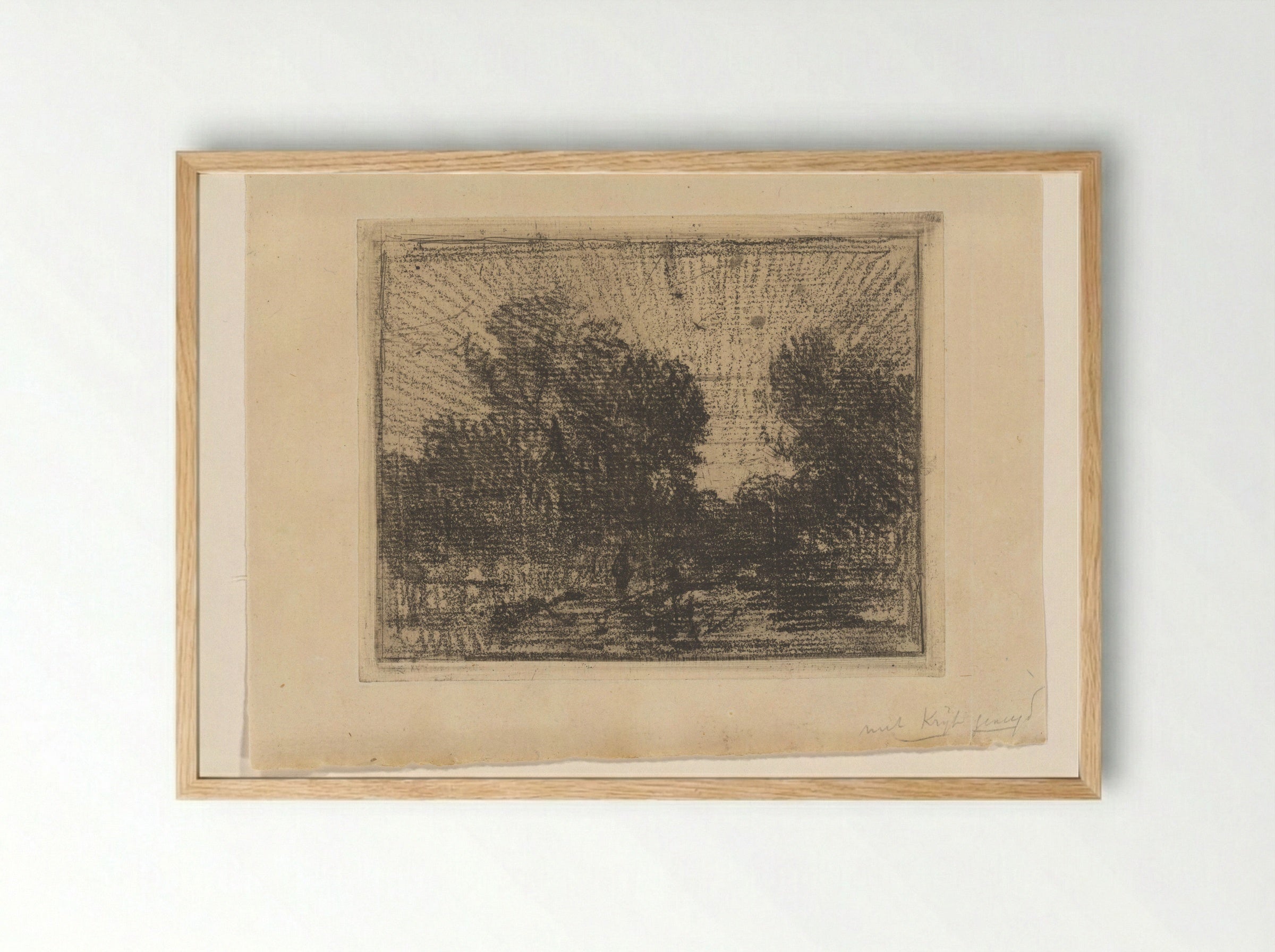 Landschap met bomen - Philip Zilcken - Framed Print Wood