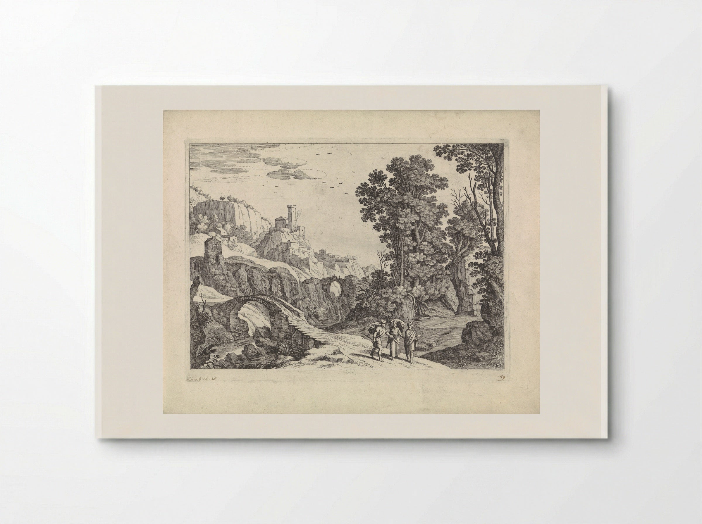 Landschap met de Emmaüsgangers - Guilliam van Nieulandt (II) - Poster
