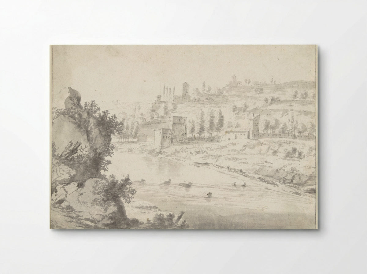 Landschap met de Rhônevallei bij Vienne - Jan Worst - Poster