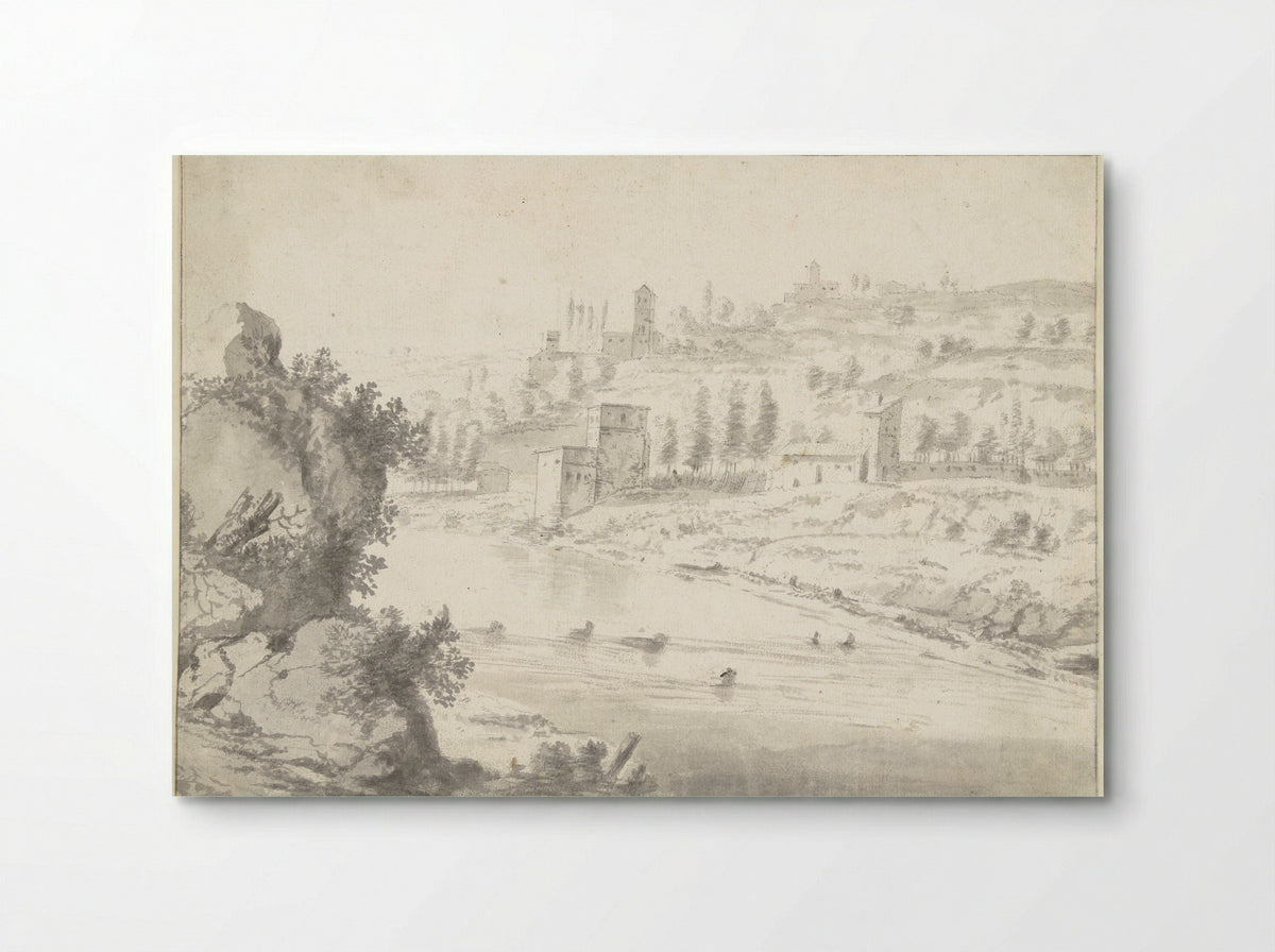 Landschap met de Rhônevallei bij Vienne - Jan Worst - Poster