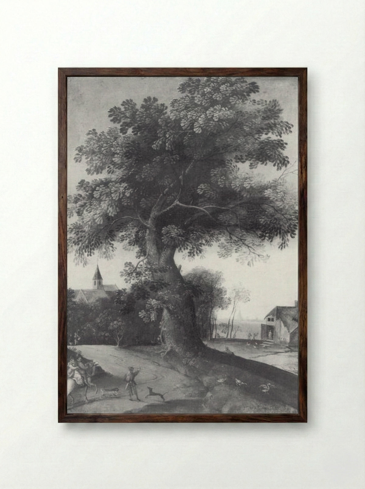 Landschap met de barmhartige Samaritaan - Jacob Grimmer - Framed Print Dark Wood