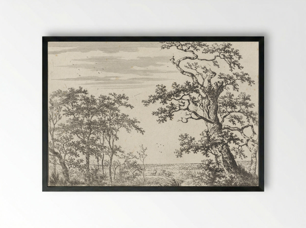 Landschap met een beek - Adriaen Hendriksz. Verboom - Framed Print Black