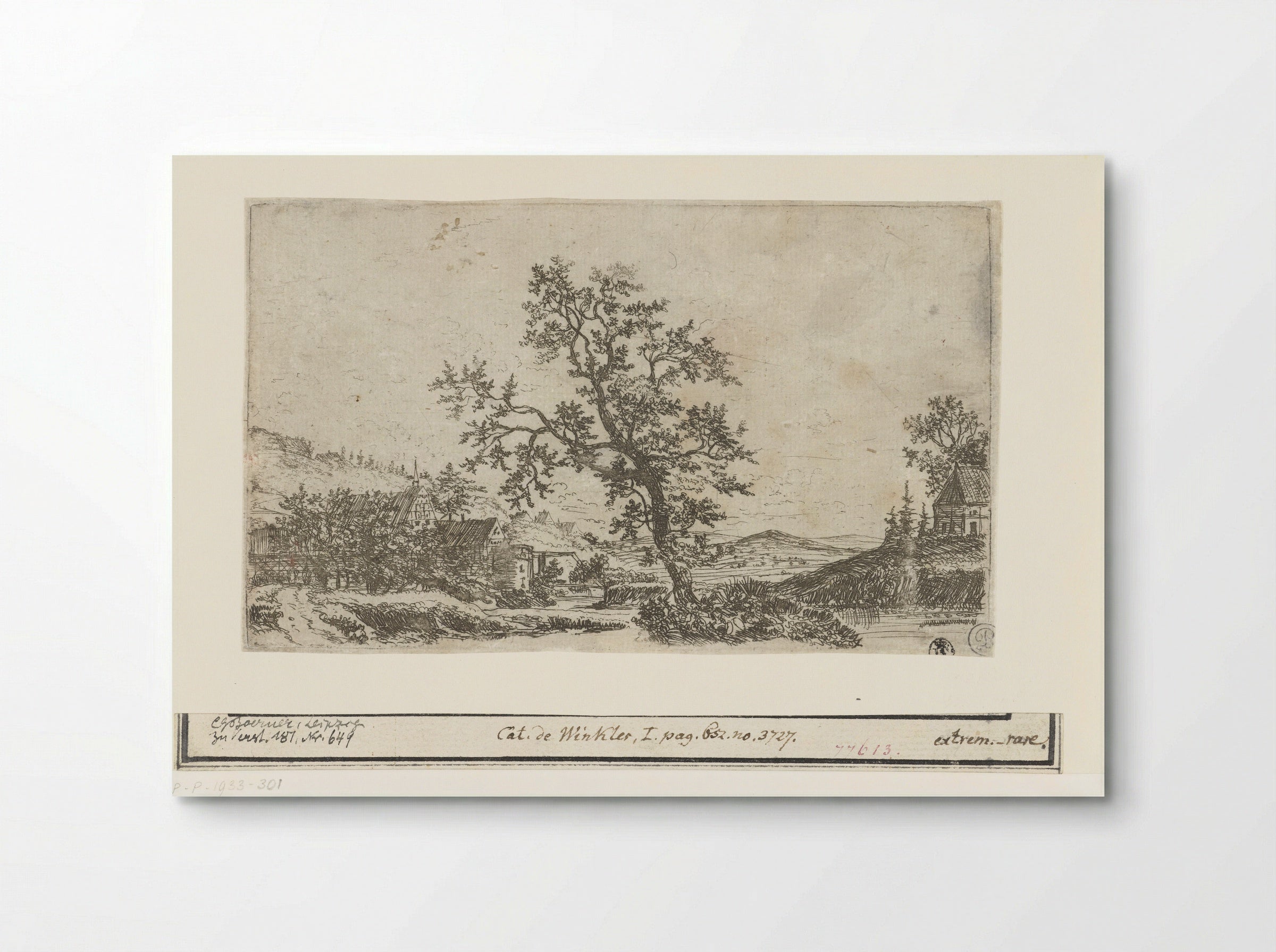 Landschap met een dorp bij een rivier - Jan Ruyscher - Poster