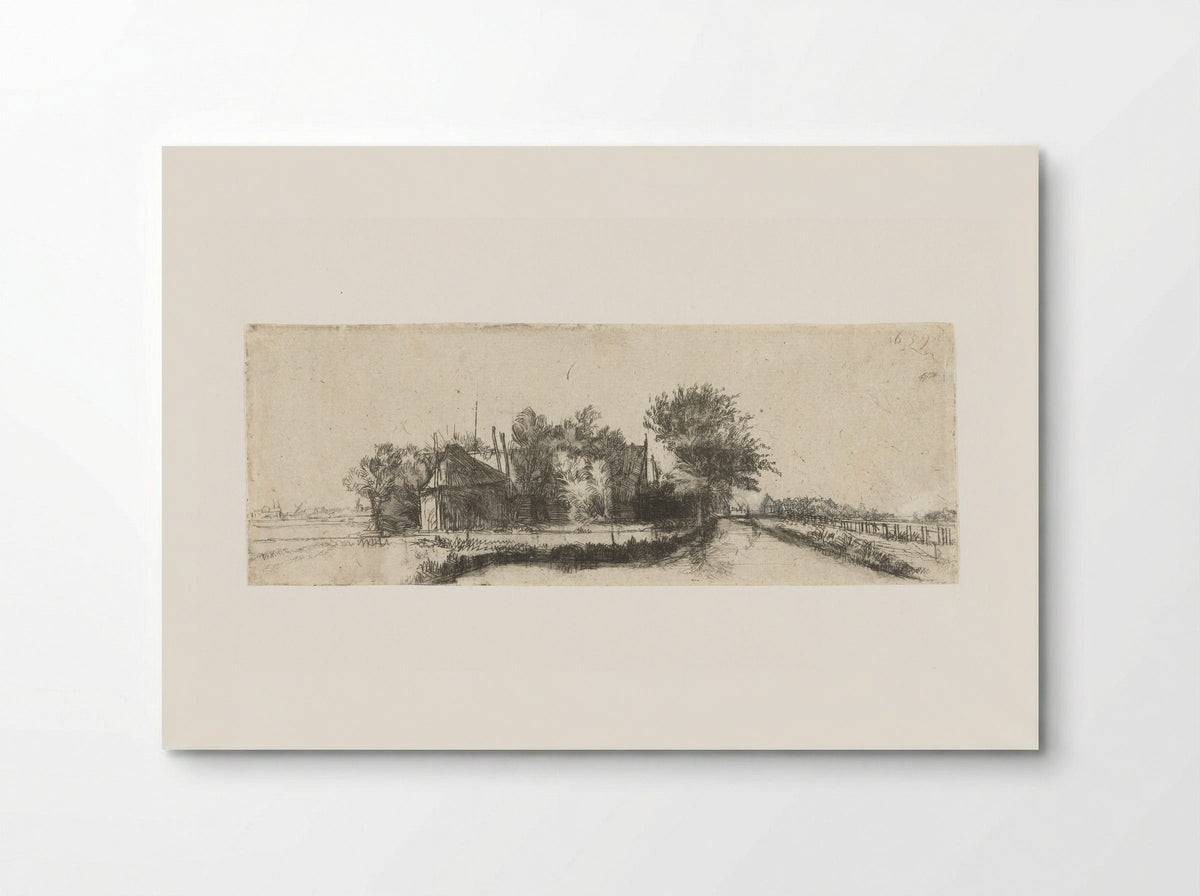 Landschap met een kanaal en hek - Pieter de With - Poster