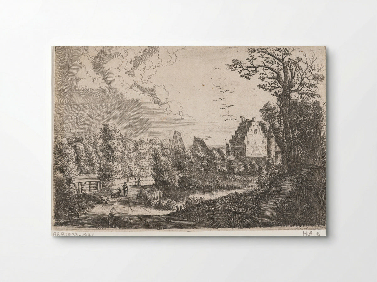 Landschap met een kasteel - Jean Baptiste Bonnecroy - Poster