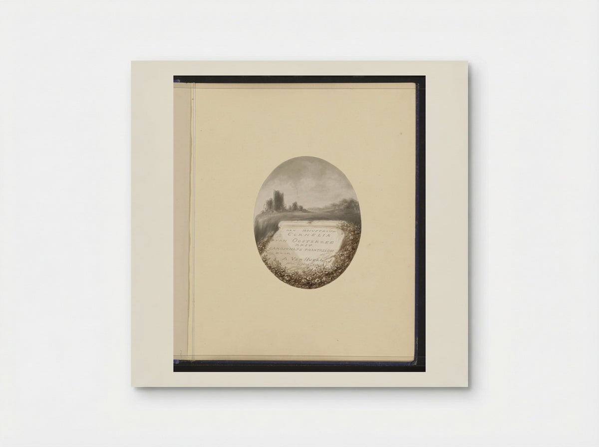 Landschap met een ruïne en tablet - Alexander Ver Huell - Poster