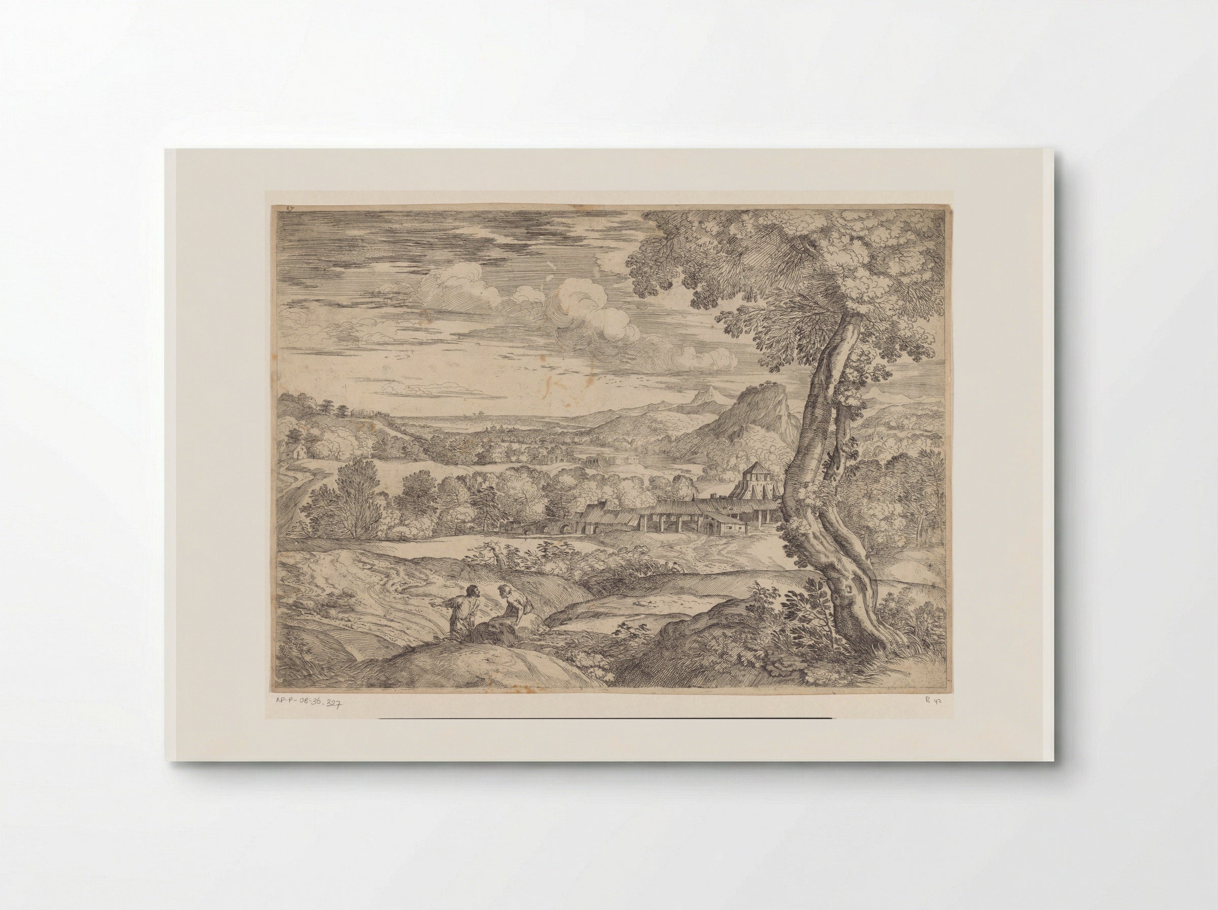 Landschap met een steenfabriek - Giovanni Francesco Grimaldi - Poster