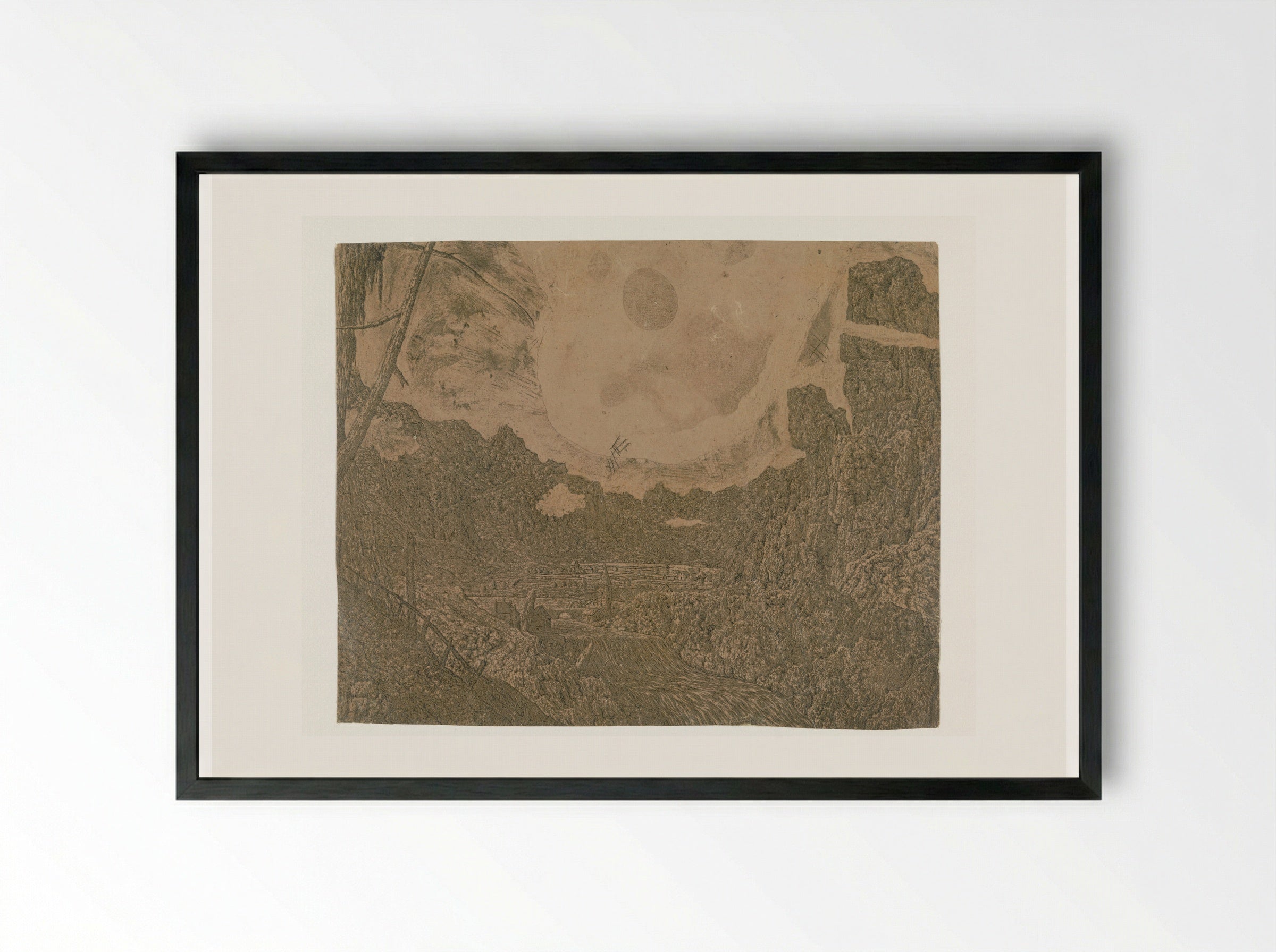 Landschap met een waterval, tweede versie - Hercules Segers - Framed Print Black