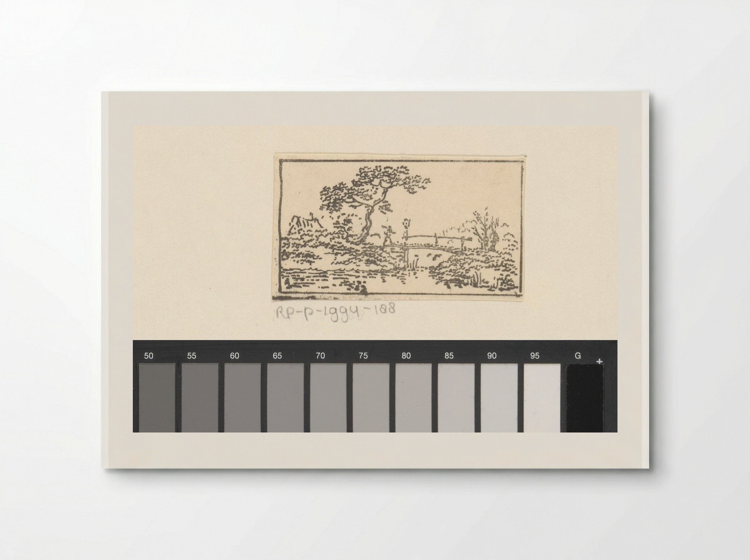Landschap met figuur op brug - Pieter Bartholomeusz. Barbiers - Poster