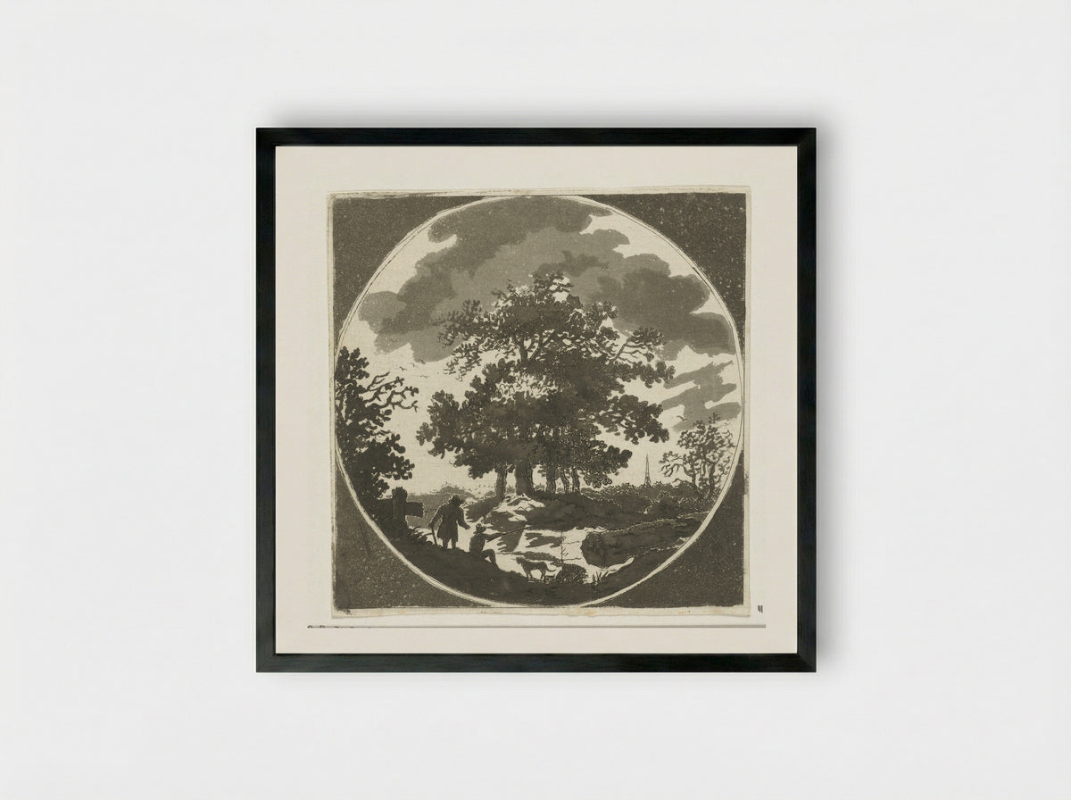 Landschap met hengelaar - Anthonie van den Bos - Framed Print Black