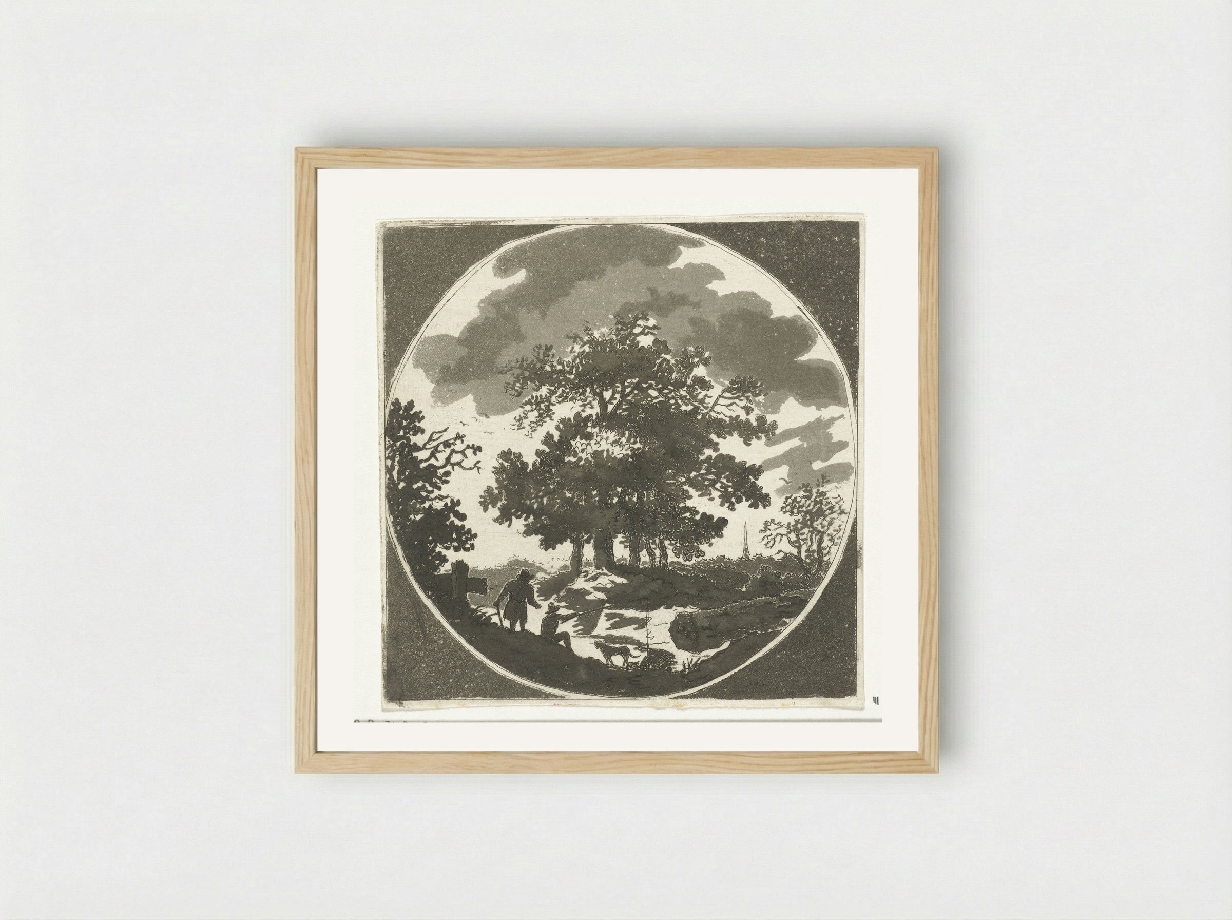 Landschap met hengelaar - Anthonie van den Bos - Framed Print Wood
