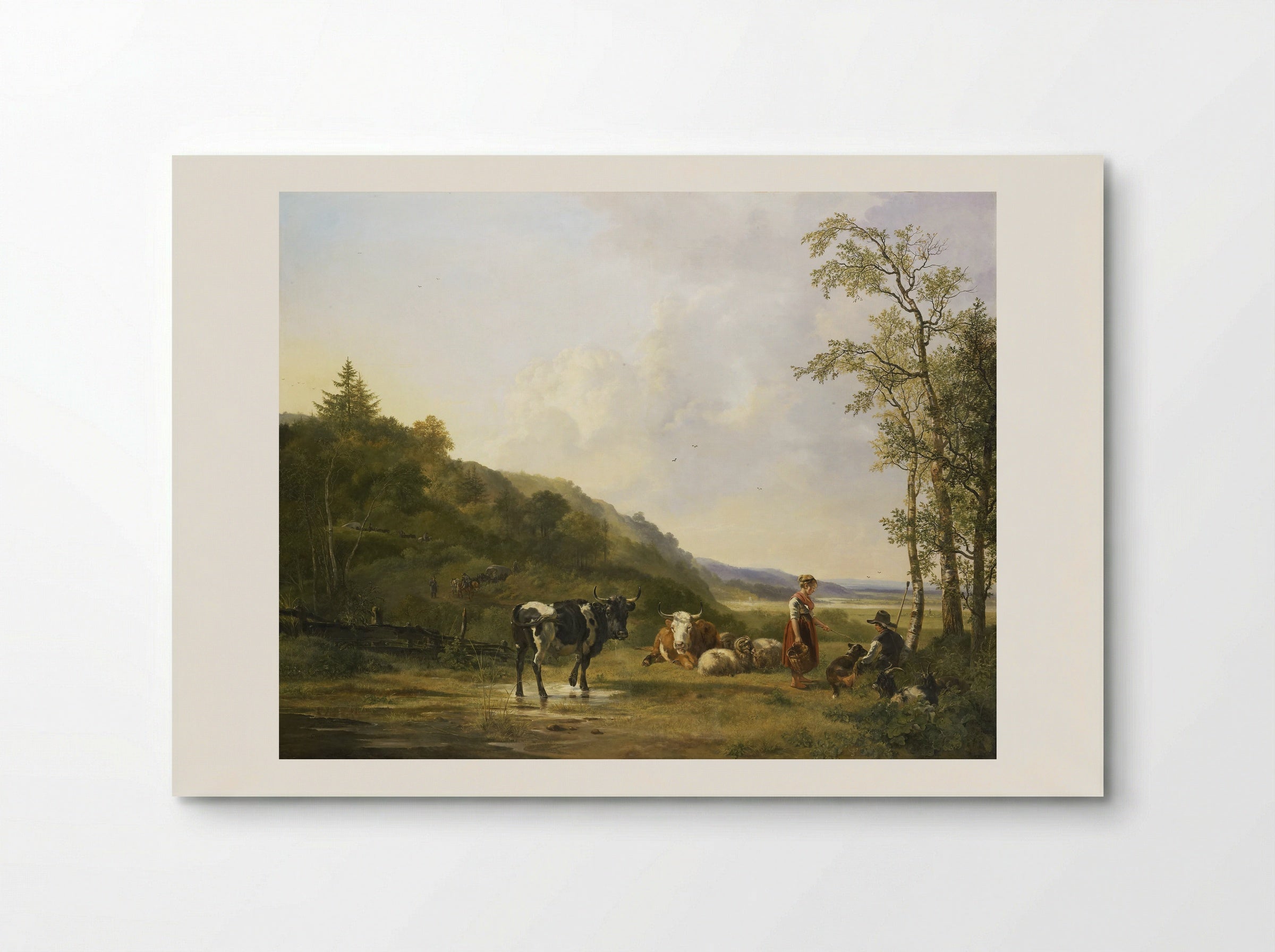 Landschap met herders en vee - Pieter Gerardus van Os - Poster