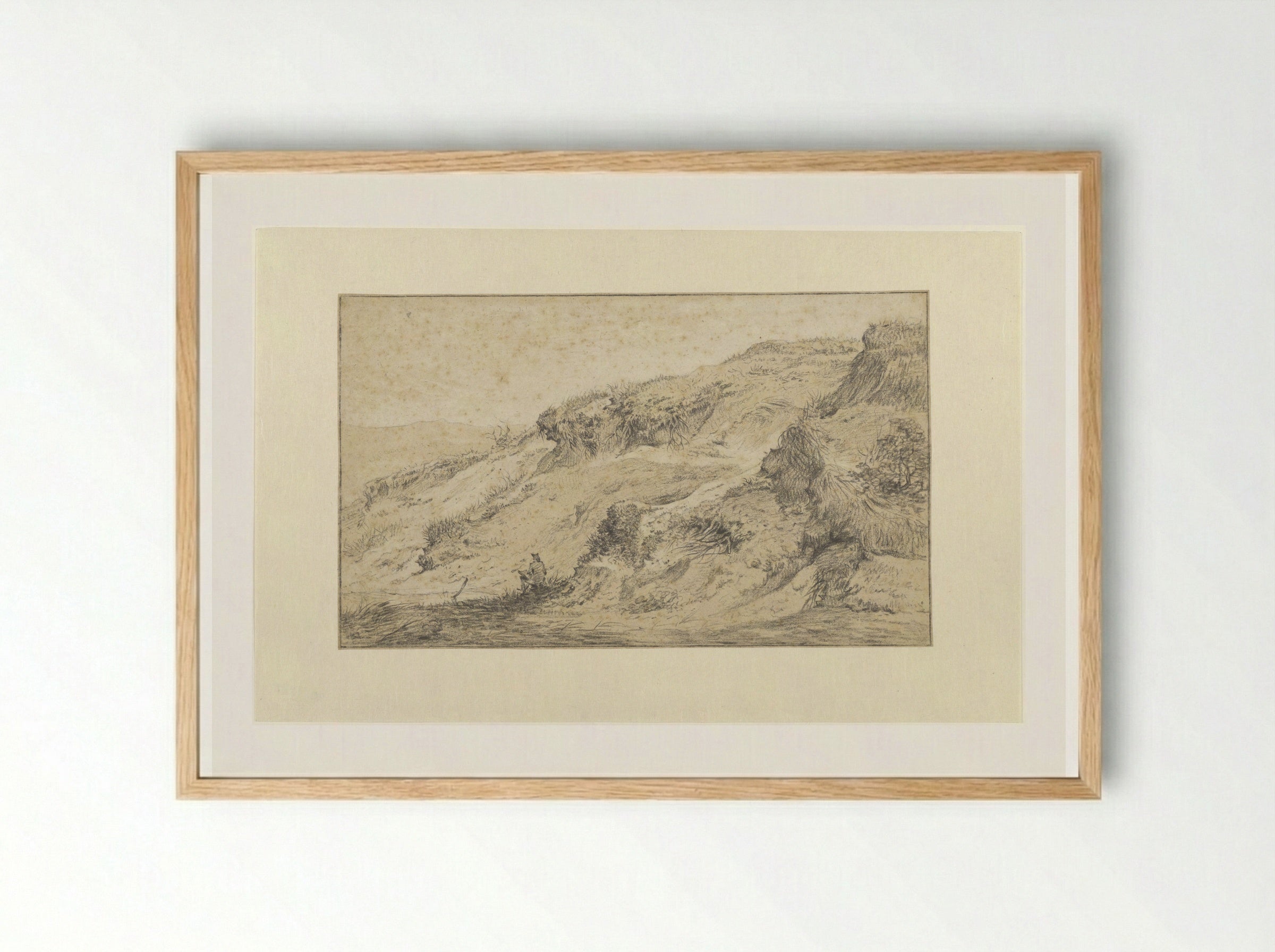 Landschap met houtsprokkelaar - Hermanus Fock - Framed Print Wood