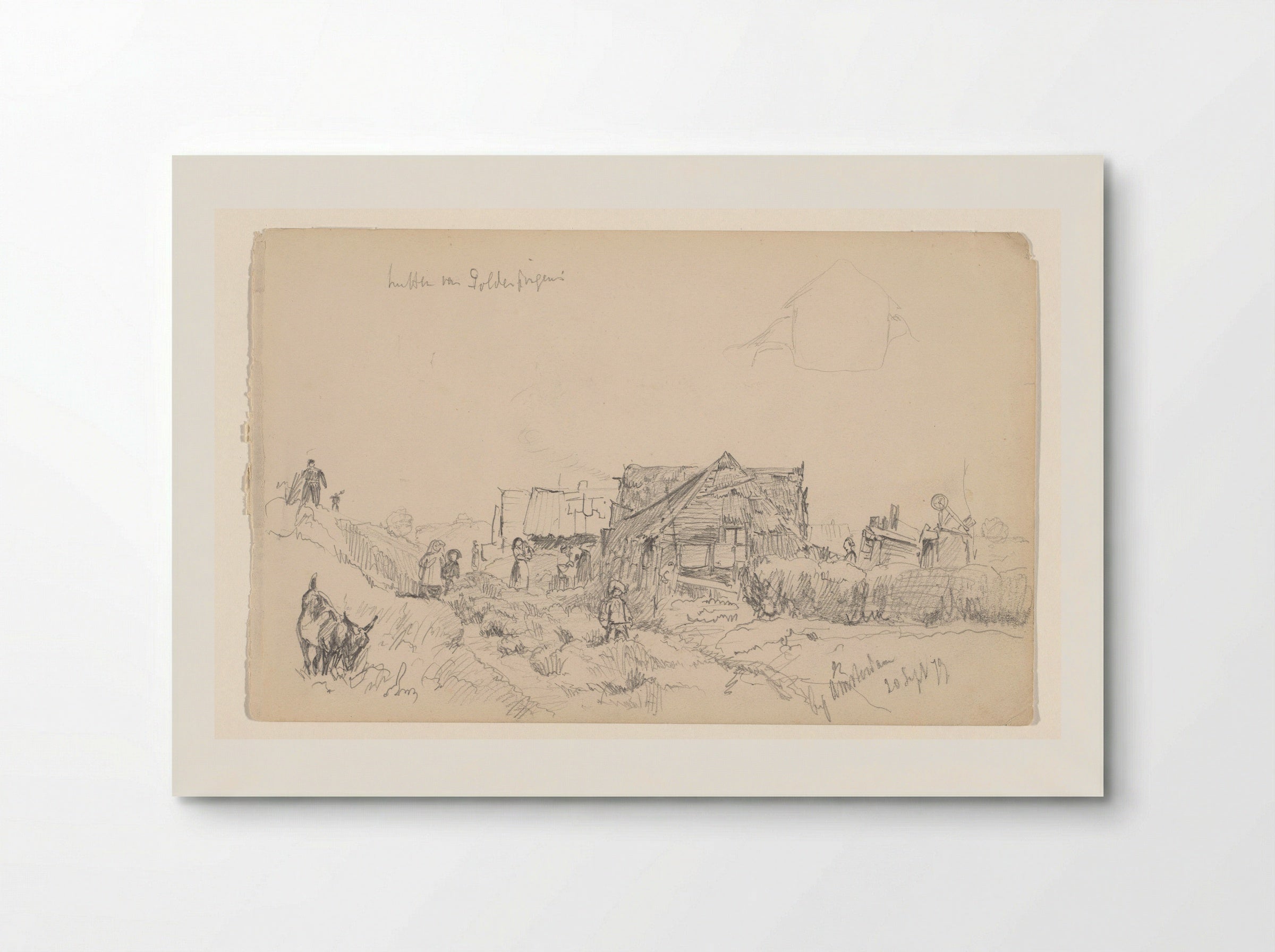 Landschap met hutten bij Amsterdam - Jan Hoynck van Papendrecht - Poster