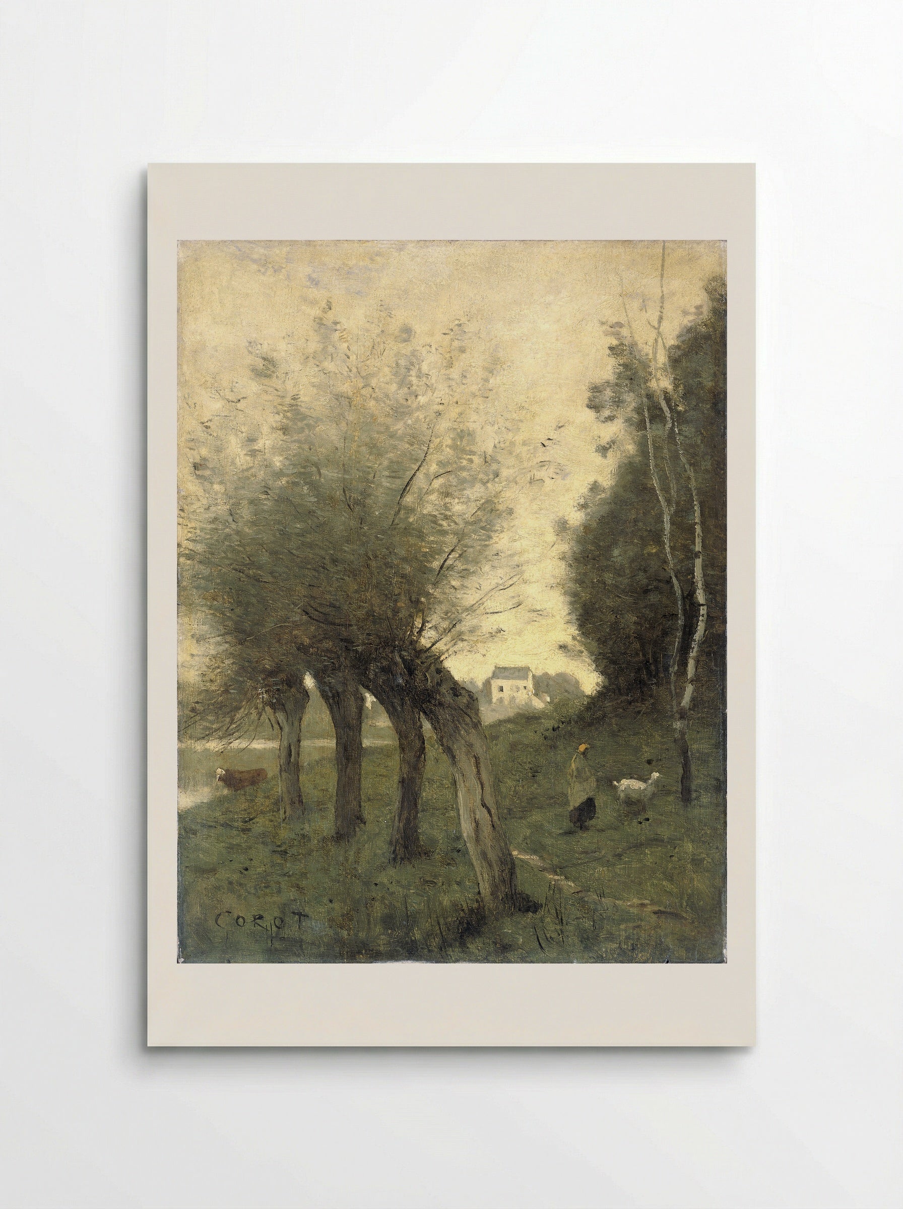 Landschap met knotwilgen - Camille Corot - Poster