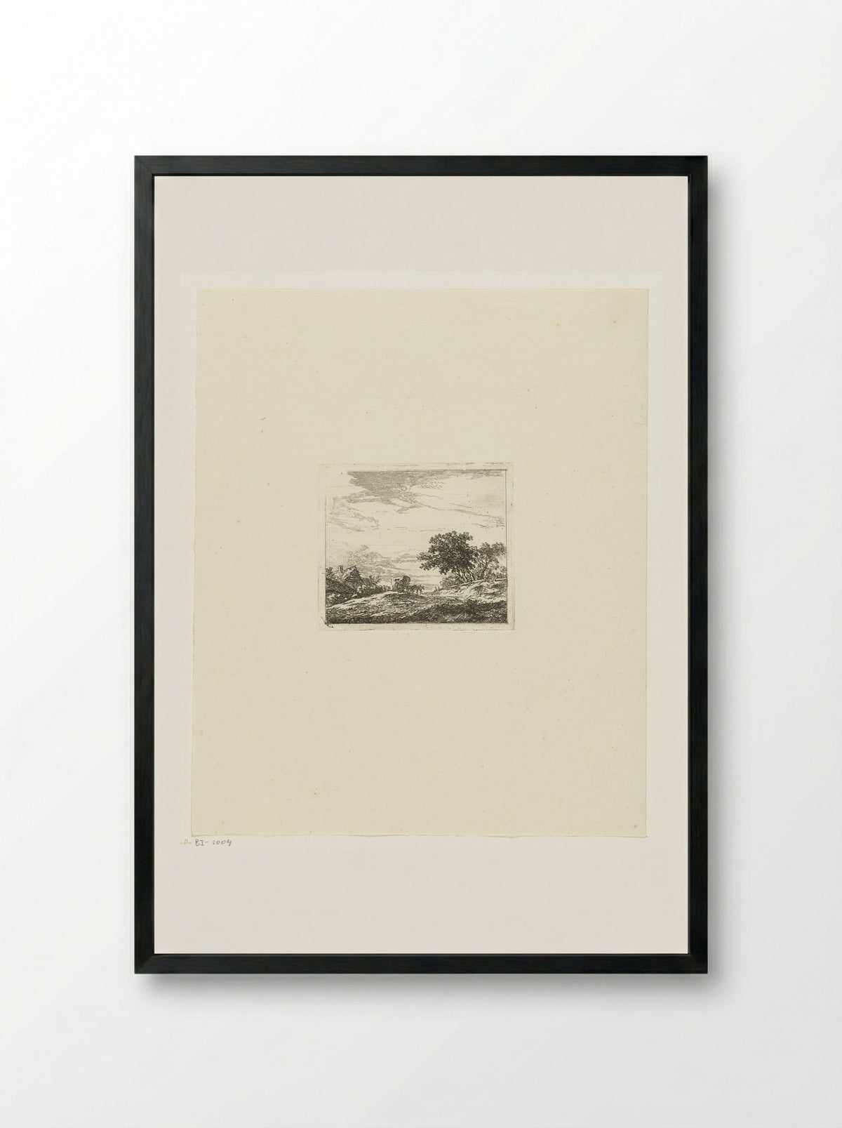 Landschap met koets - Hermanus van Brussel - Framed Print Black
