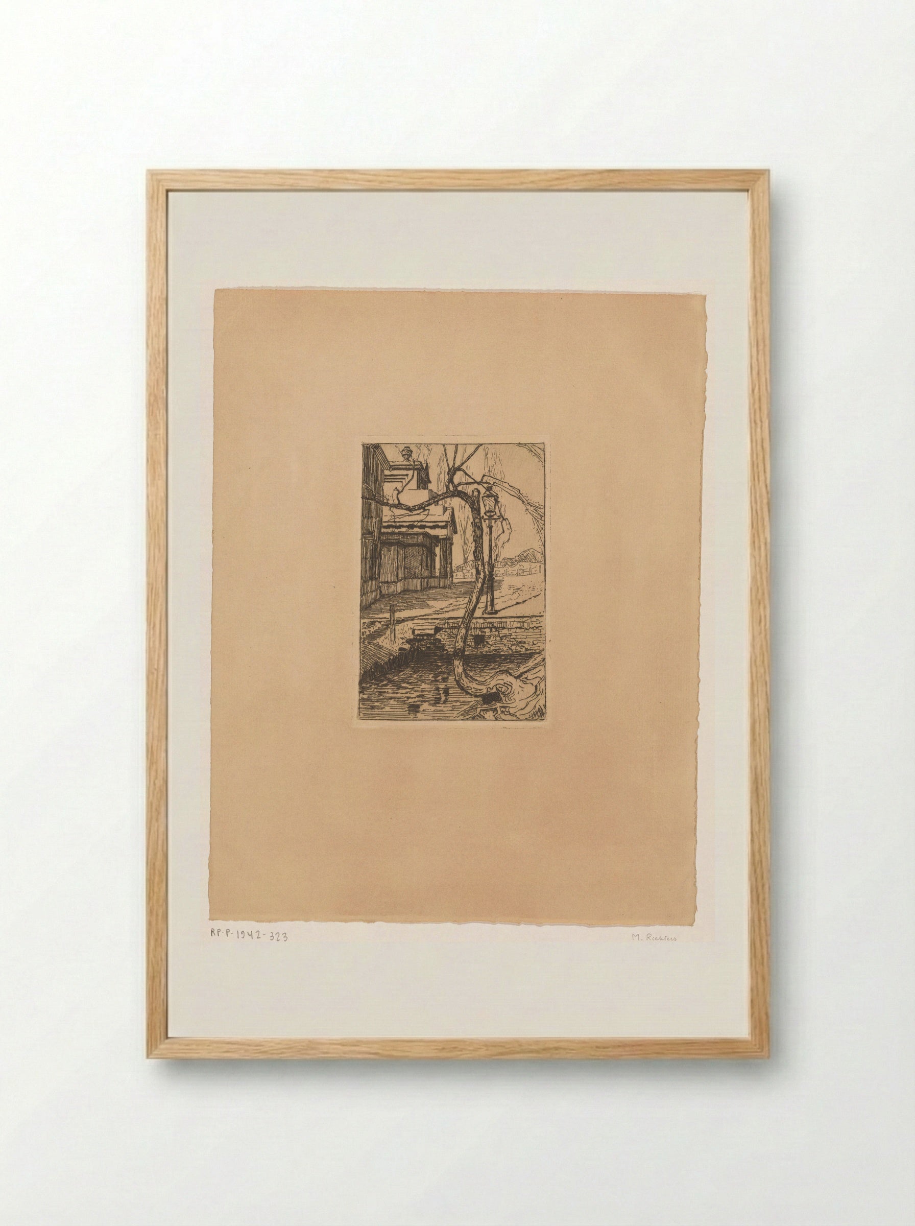 Landschap met landhuis en sloot - Marius Richters - Framed Print Wood