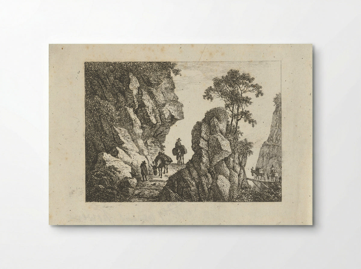 Landschap met pakezels en reizigers - Otto Baron Howen - Poster