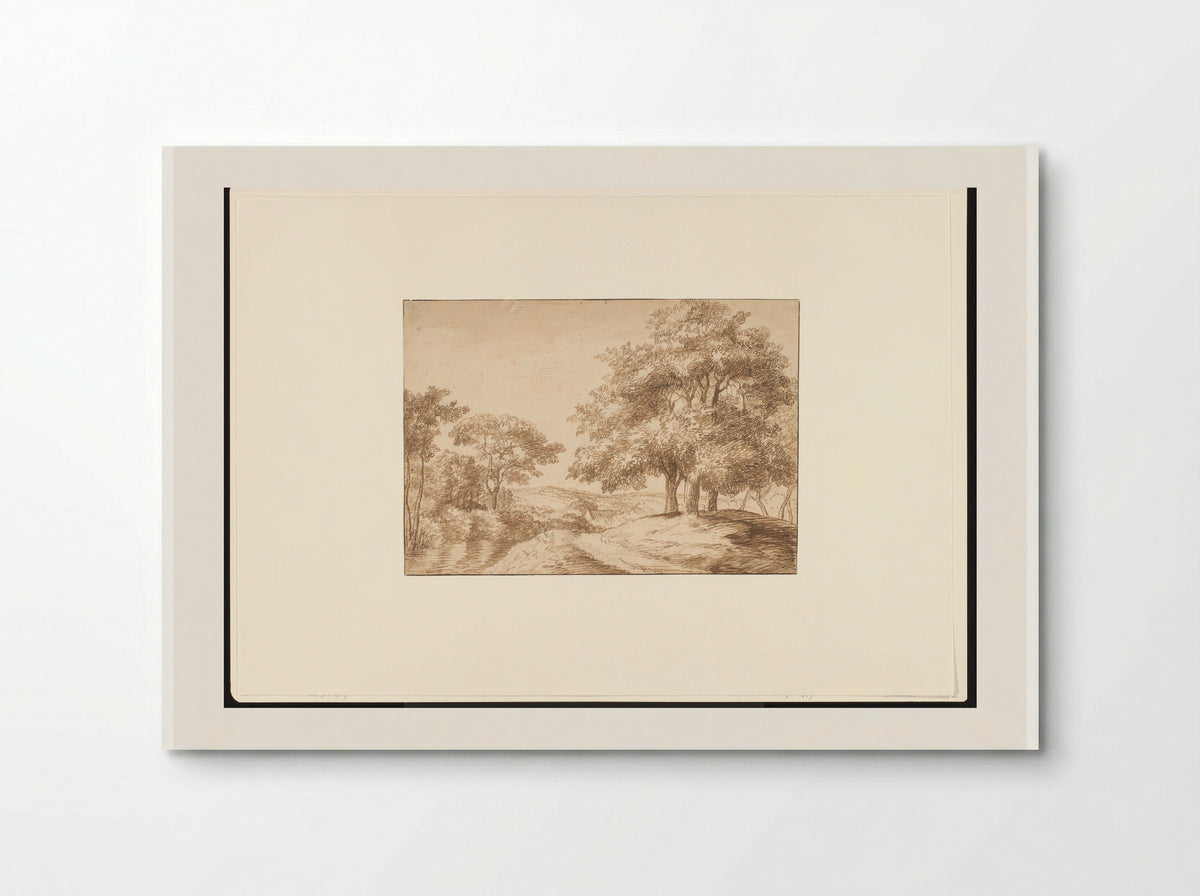 Landschap met rechts drie bomen - Jan Lievens - Poster