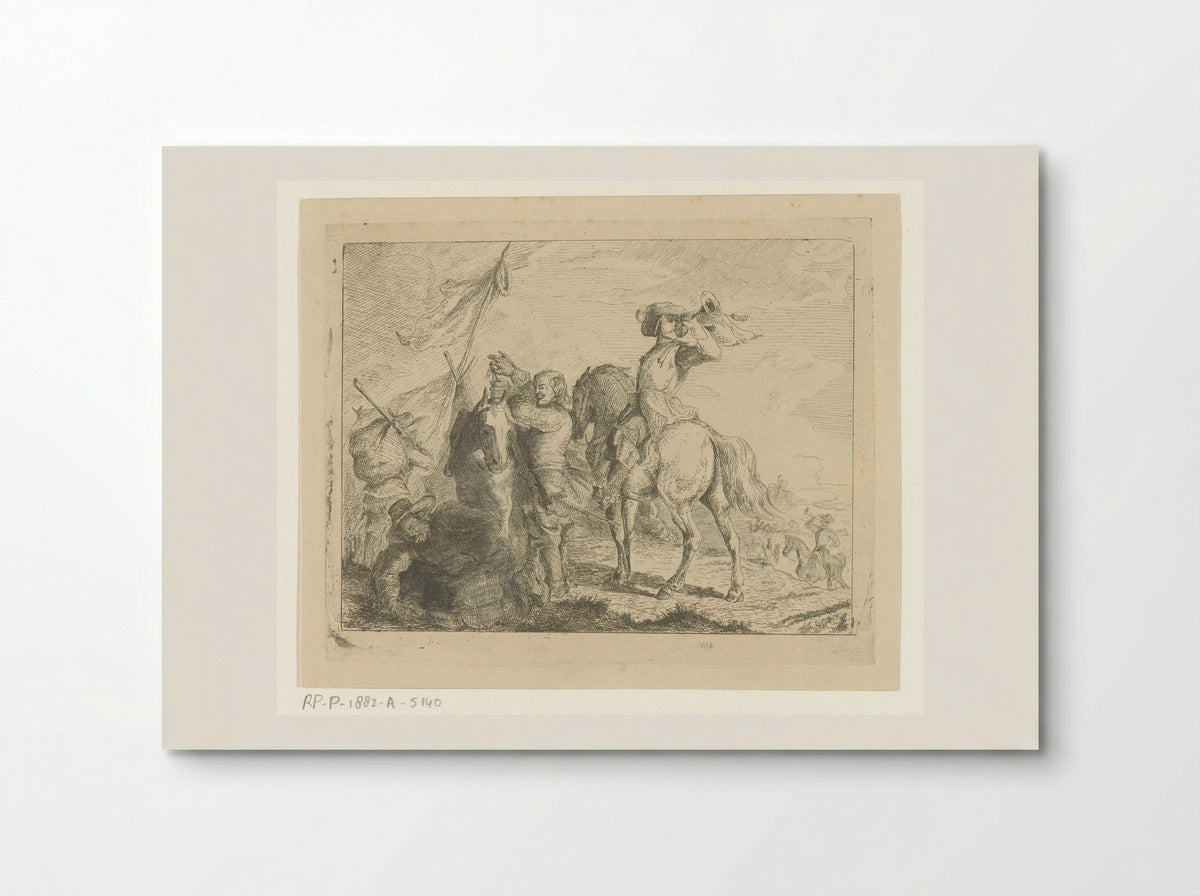 Landschap met reizigers en ruiters - Jan Karel Jacob de Jonge - Poster