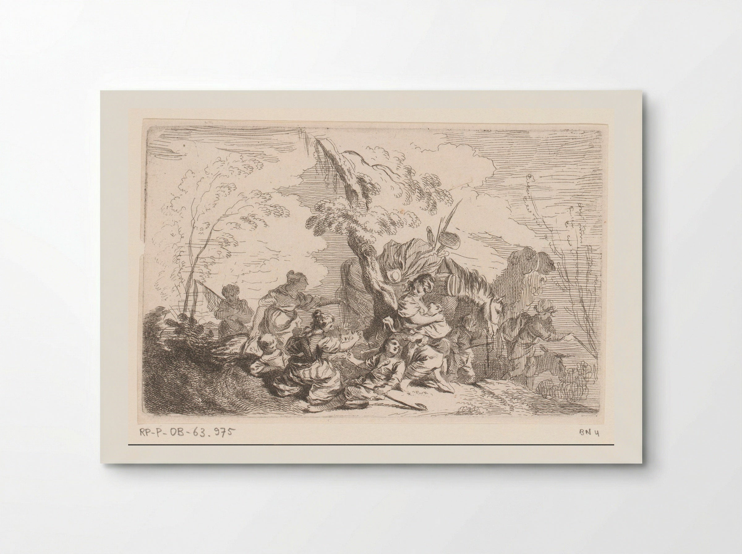 Landschap met reizigers - Jacques-Philippe Le Bas - Poster