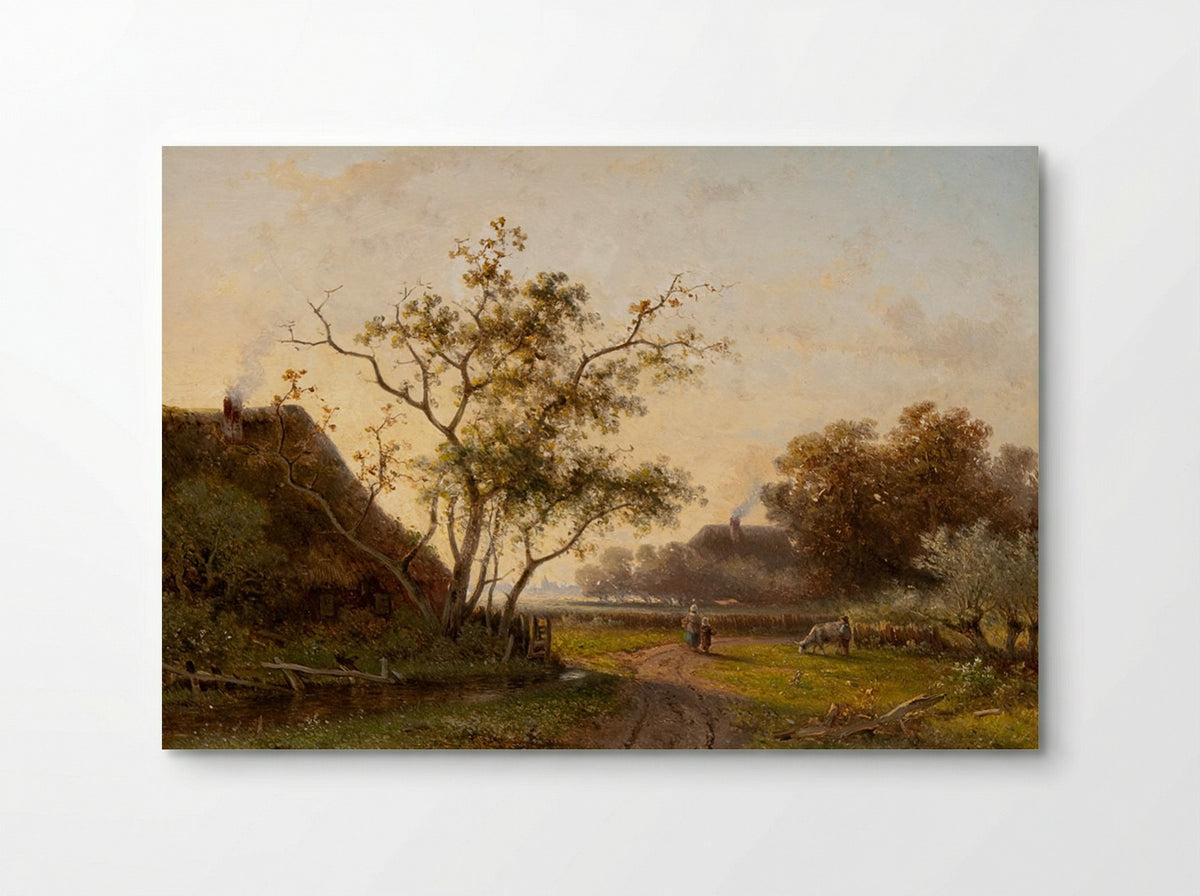 Landschap met rivier en koeien - Jan Vrolijk - Poster