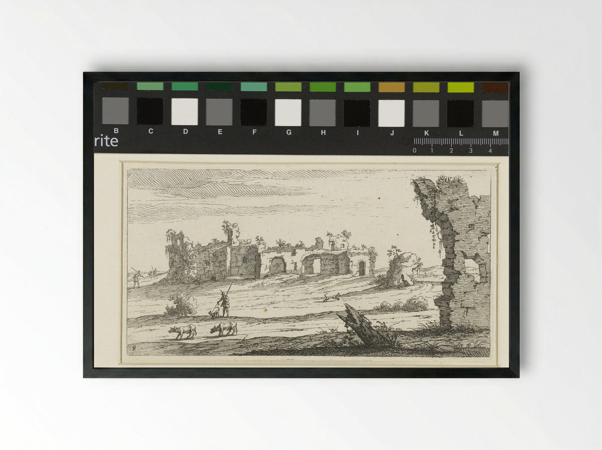 Landschap met ruïnes - Herman Weyen - Framed Print Black
