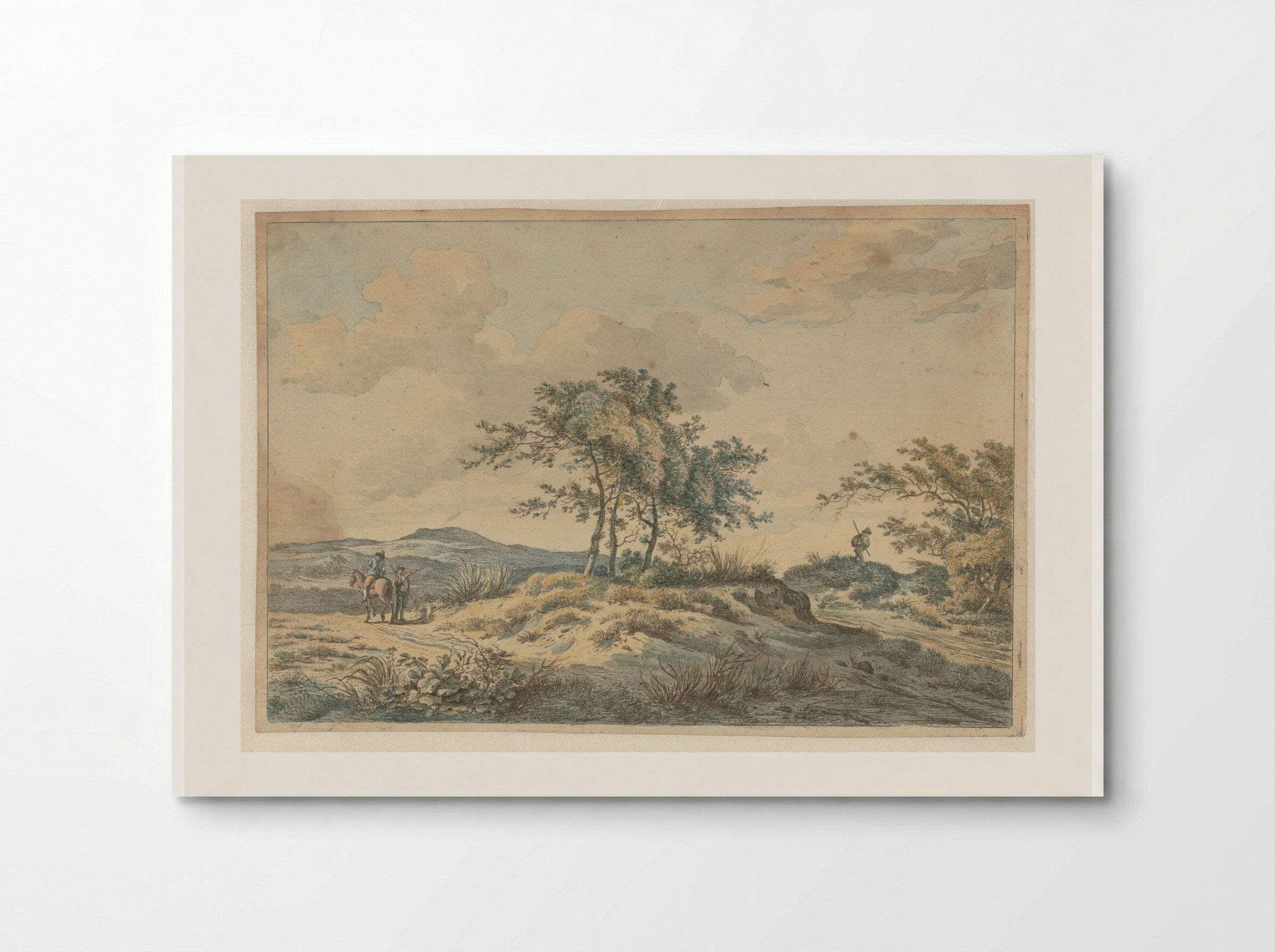 Landschap met ruiter en voetganger - Hermanus Fock - Poster