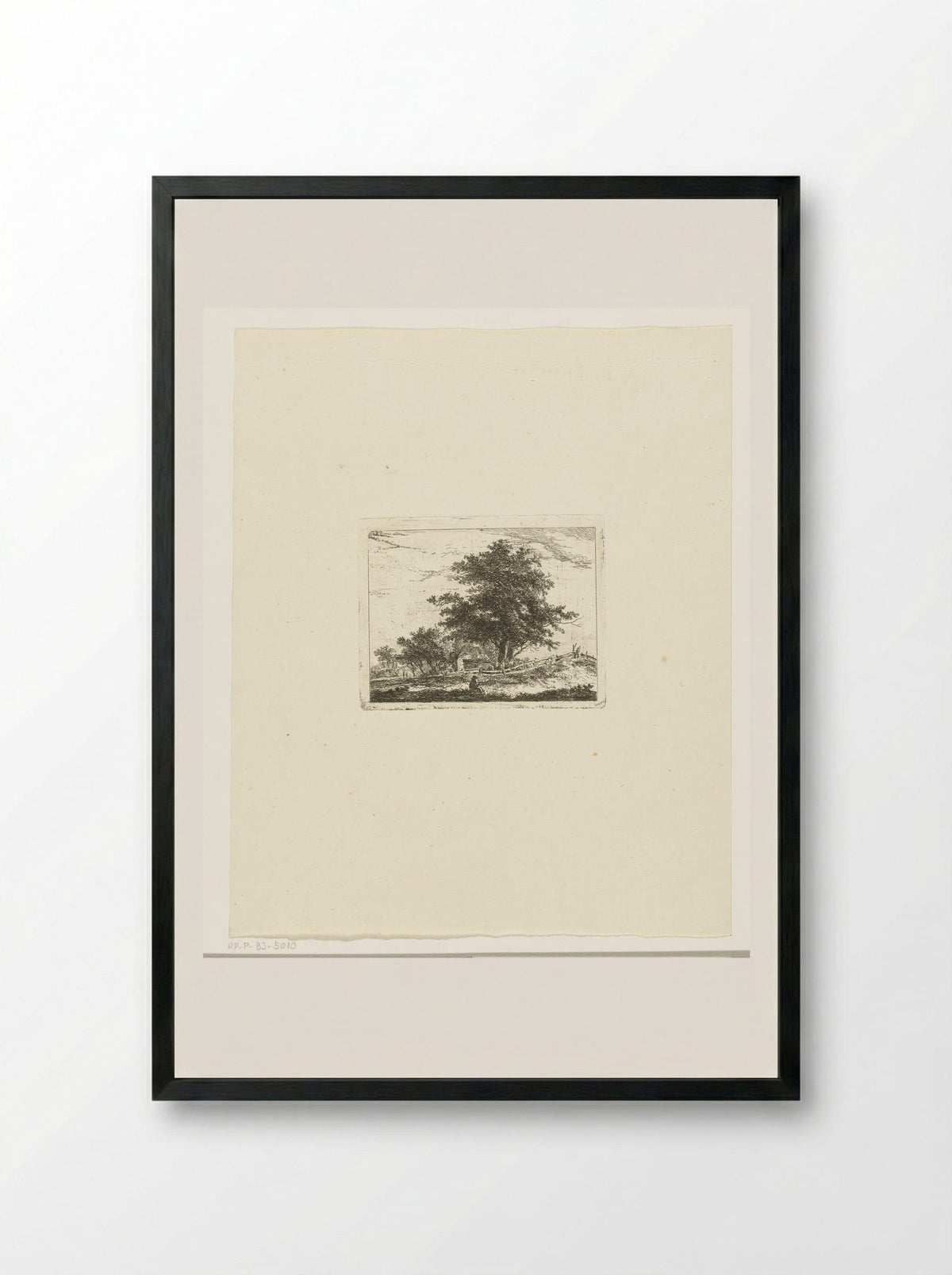 Landschap met rustende wandelaar - Hermanus van Brussel - Framed Print Black