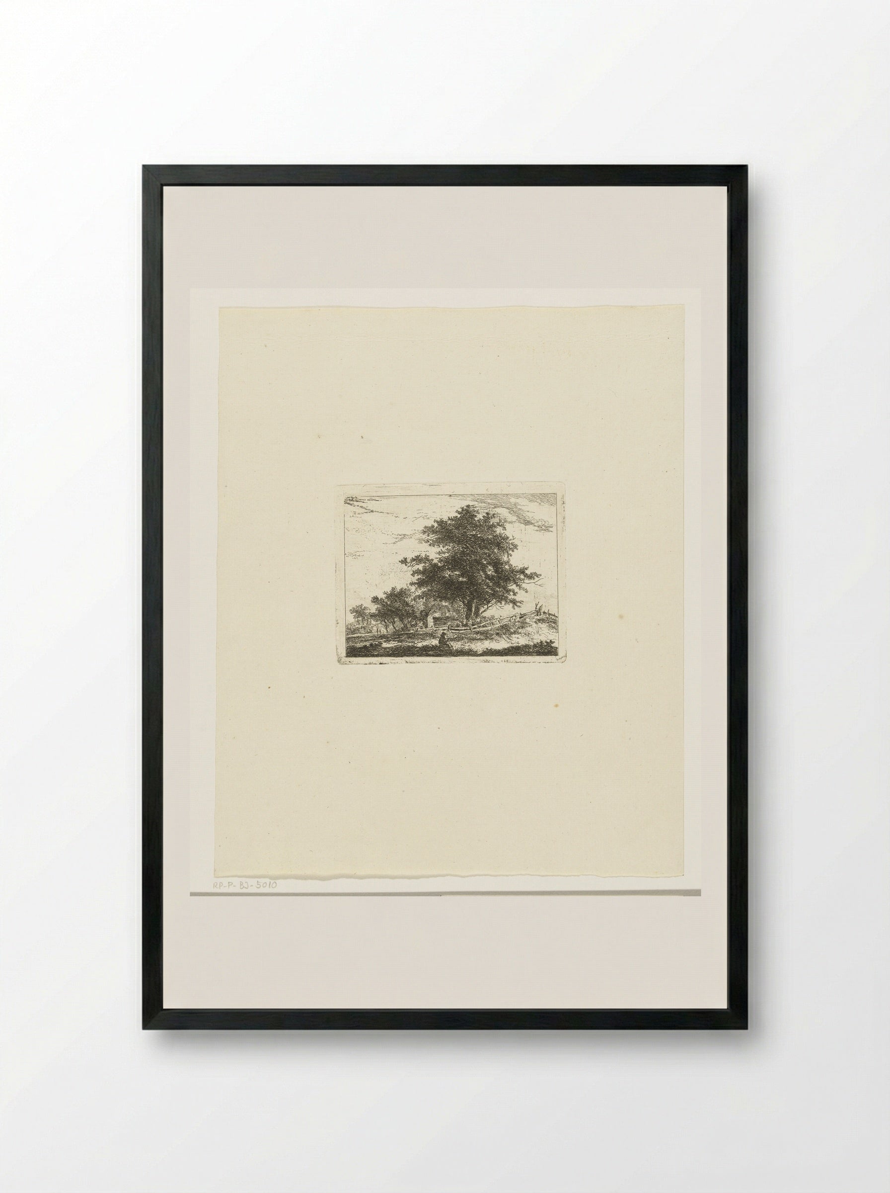 Landschap met rustende wandelaar - Hermanus van Brussel - Framed Print Black