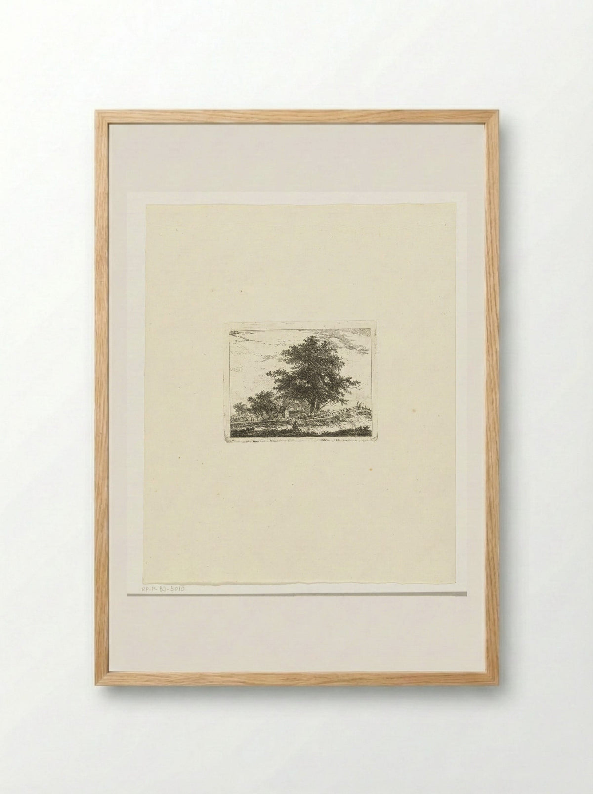 Landschap met rustende wandelaar - Hermanus van Brussel - Framed Print Wood